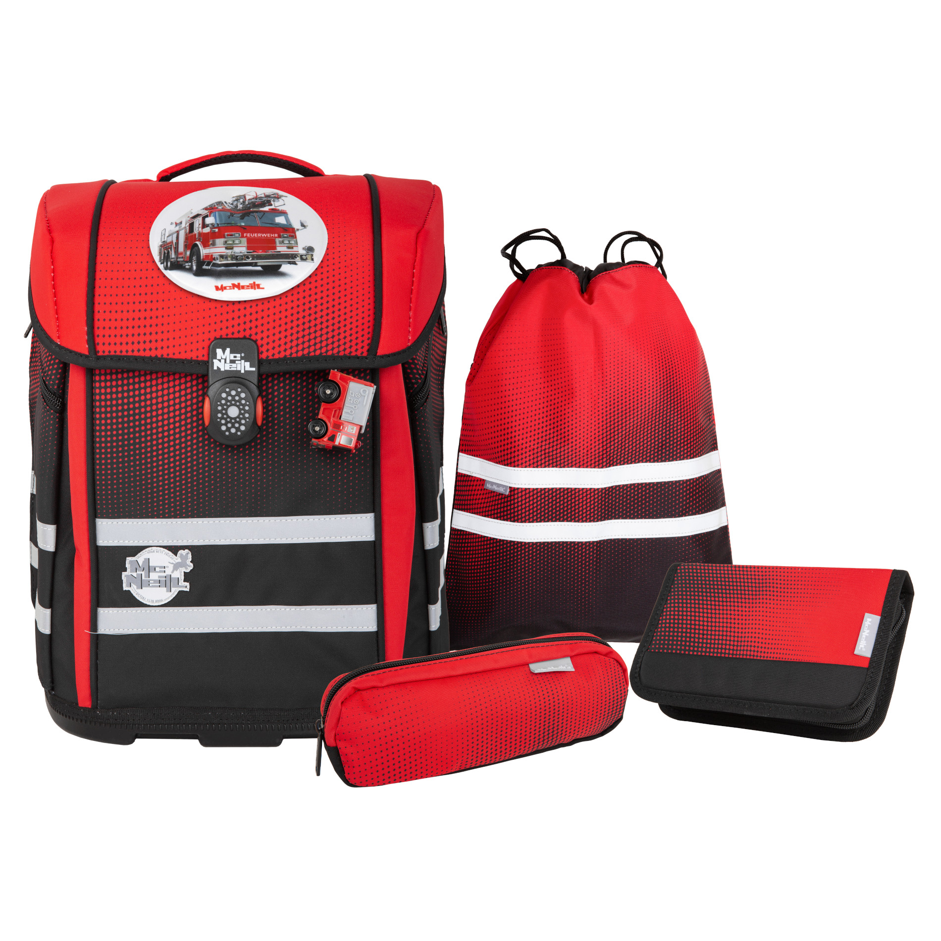 McNeill Schulranzen-Set PERFECTO 5tlg. - Gradient Cranberry