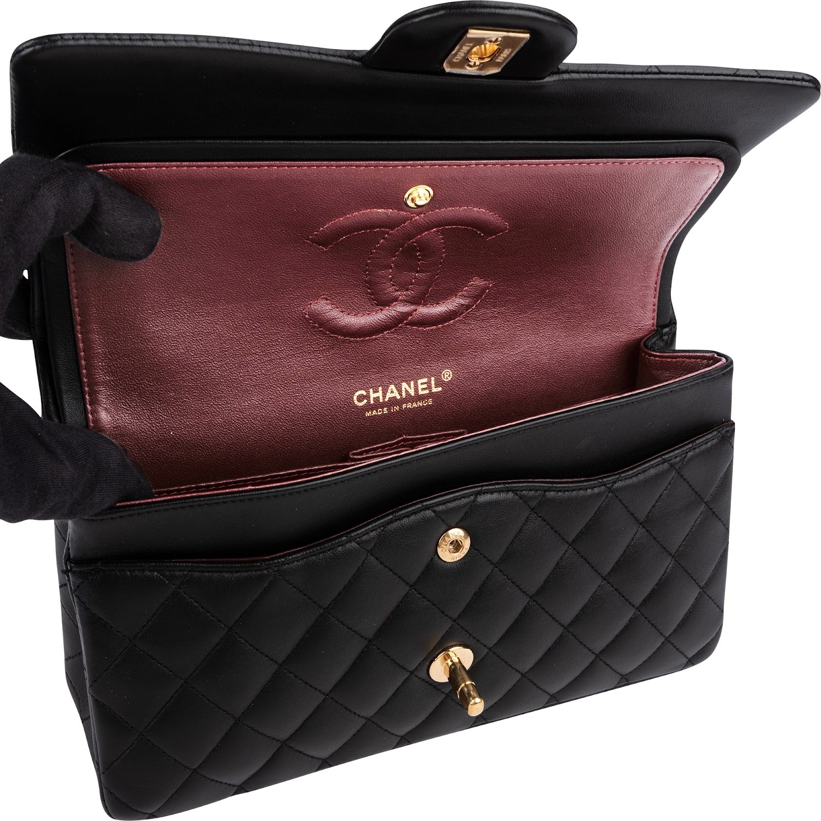 Chanel Quilted Lambskin Medium Double Flap Shoulder Bag