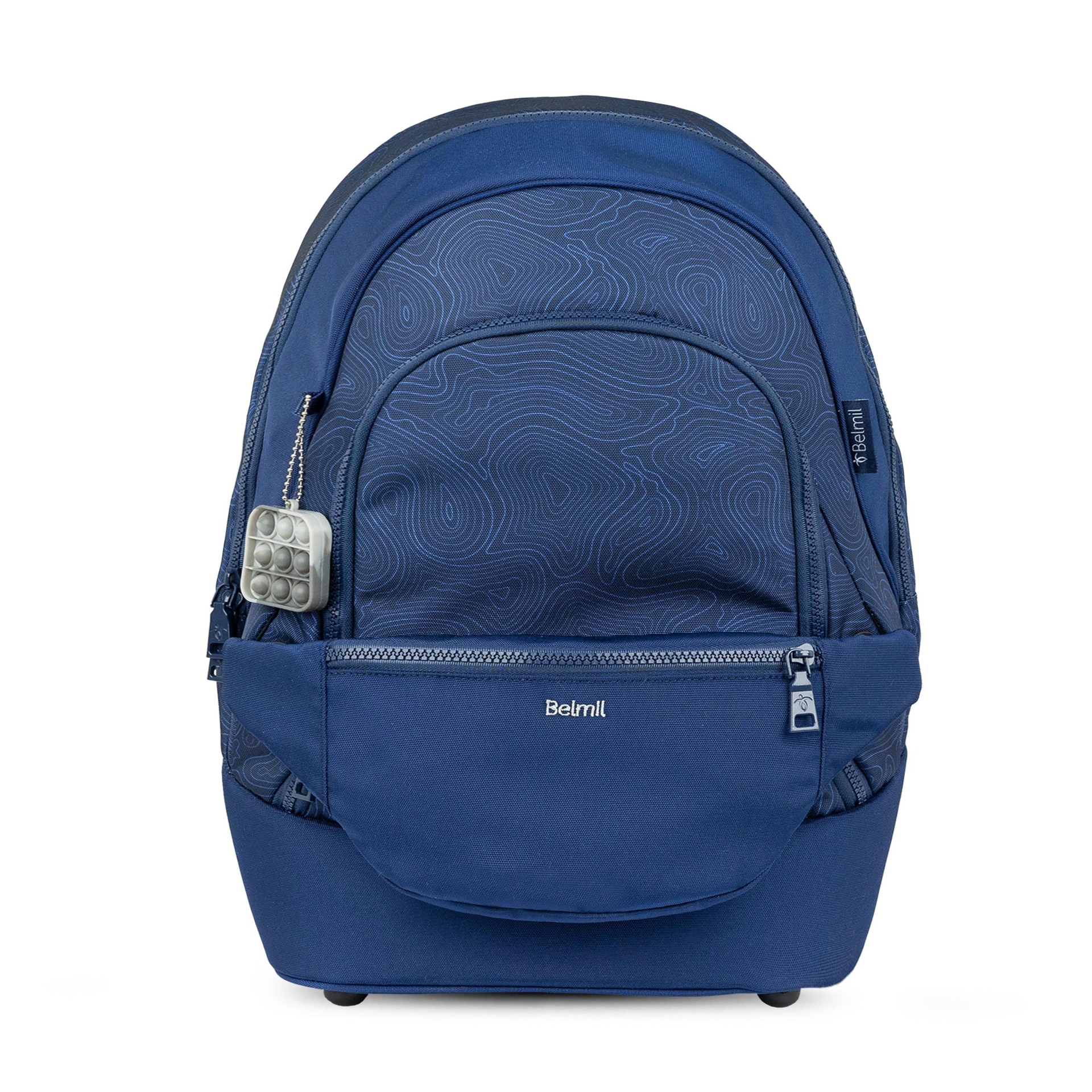 2-IN-1 Schultasche & Gürteltasche 2-teilig - Topographic