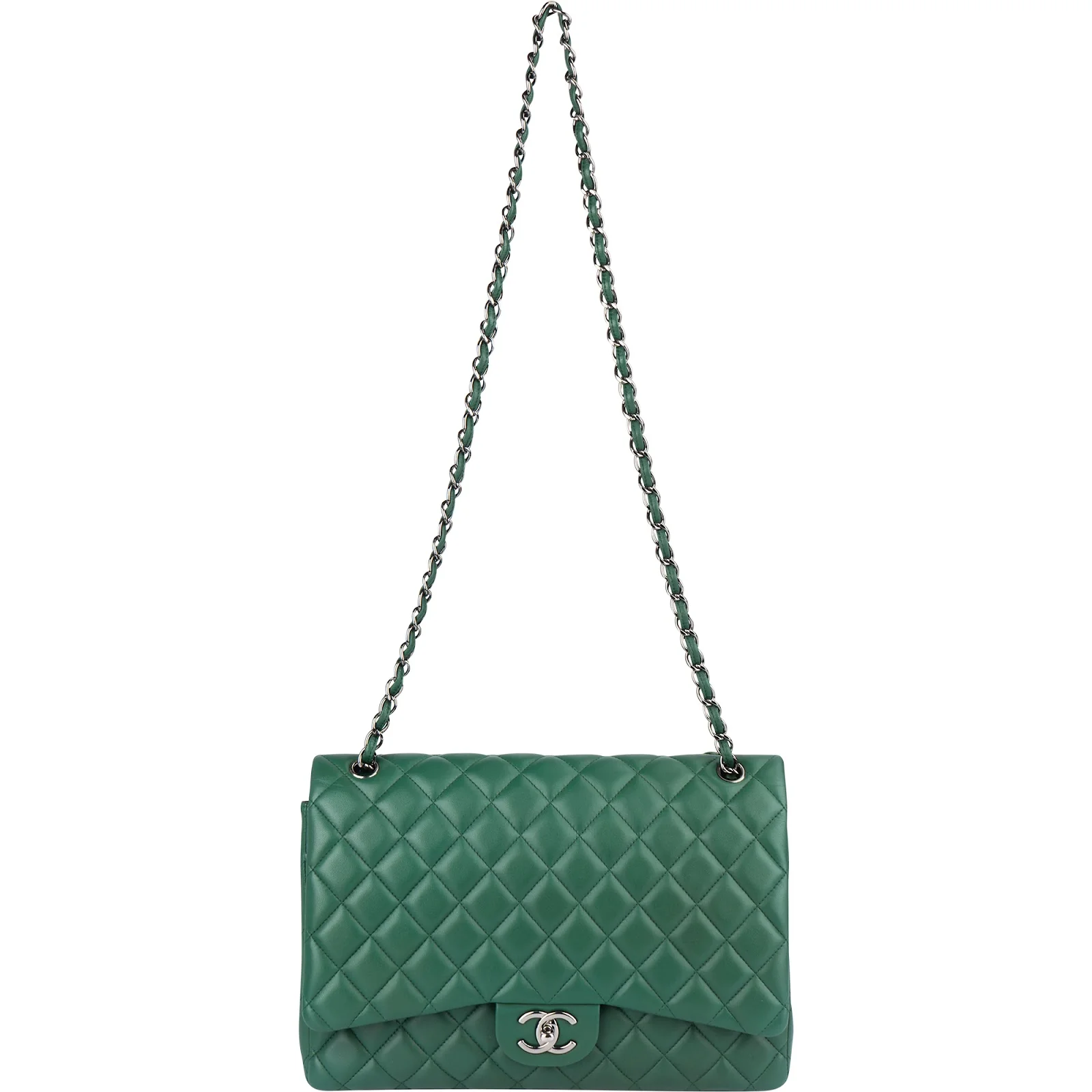 Chanel Quilted Lambskin Maxi Double Flap Crossbody Bag