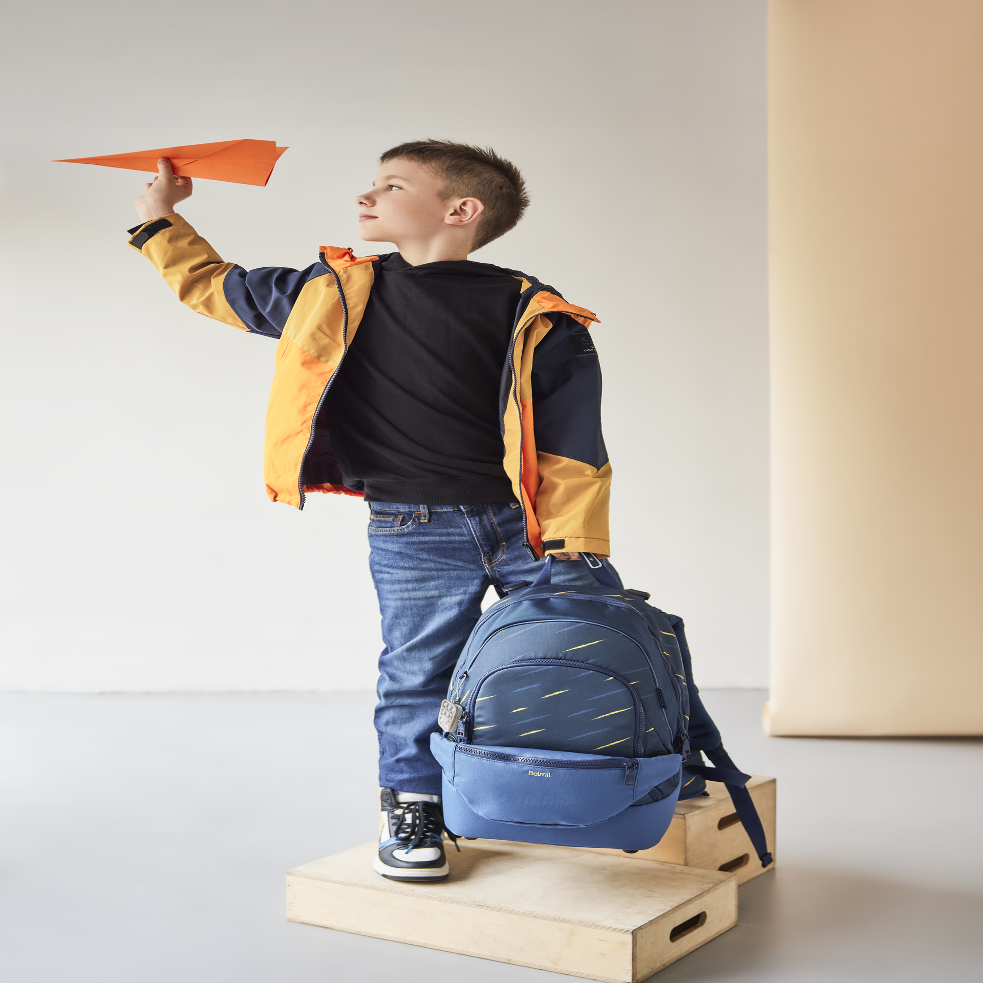 2-IN-1 Schultasche & Gürteltasche 2-teilig - Orion Blue