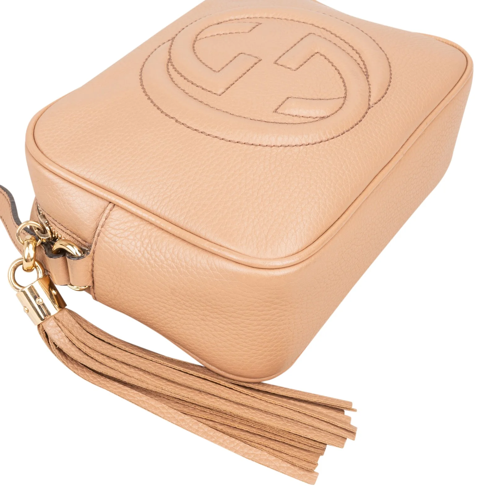 Gucci Grained Leather GG Soho Camera Crossbody Bag