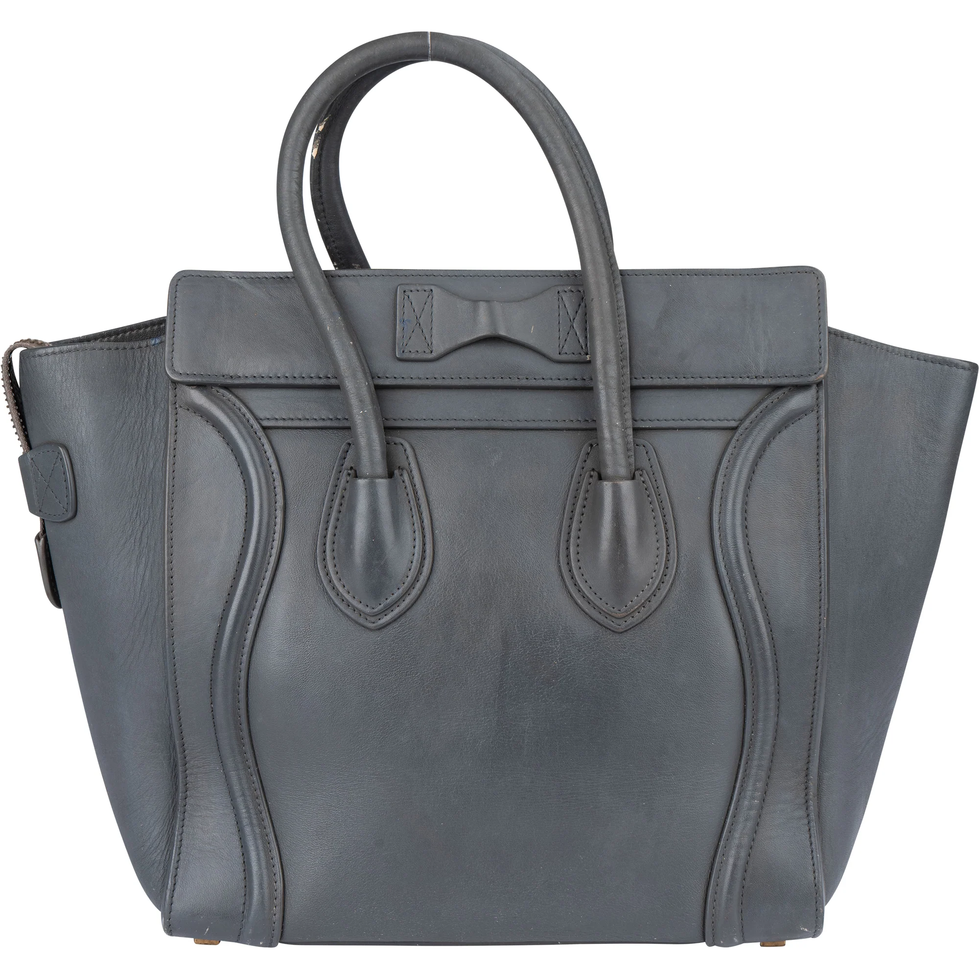 Céline Grey Leather Luggage Handbag