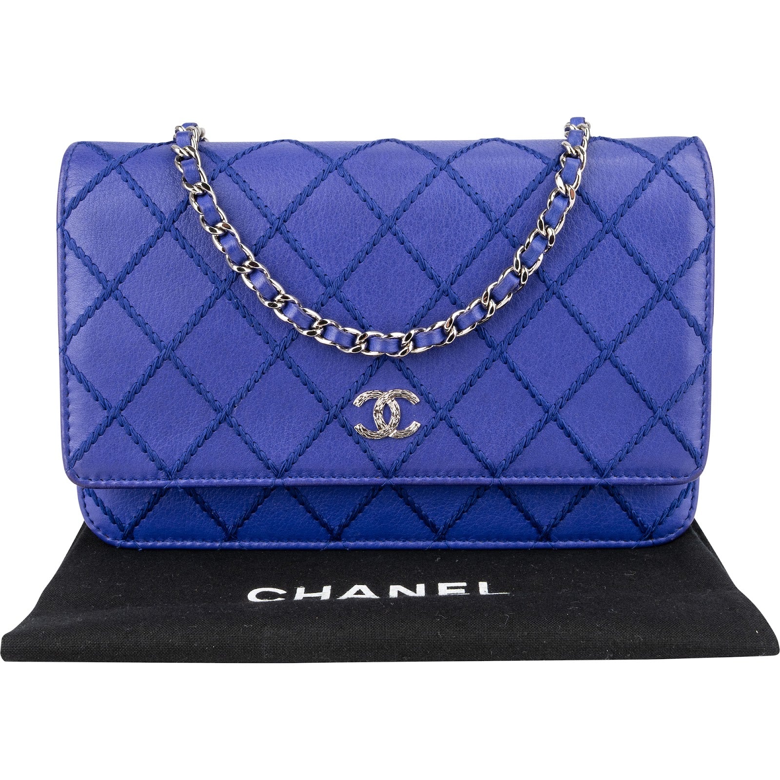 Chanel - Surpique Stitched Wallet on Chain Crossbody Bag