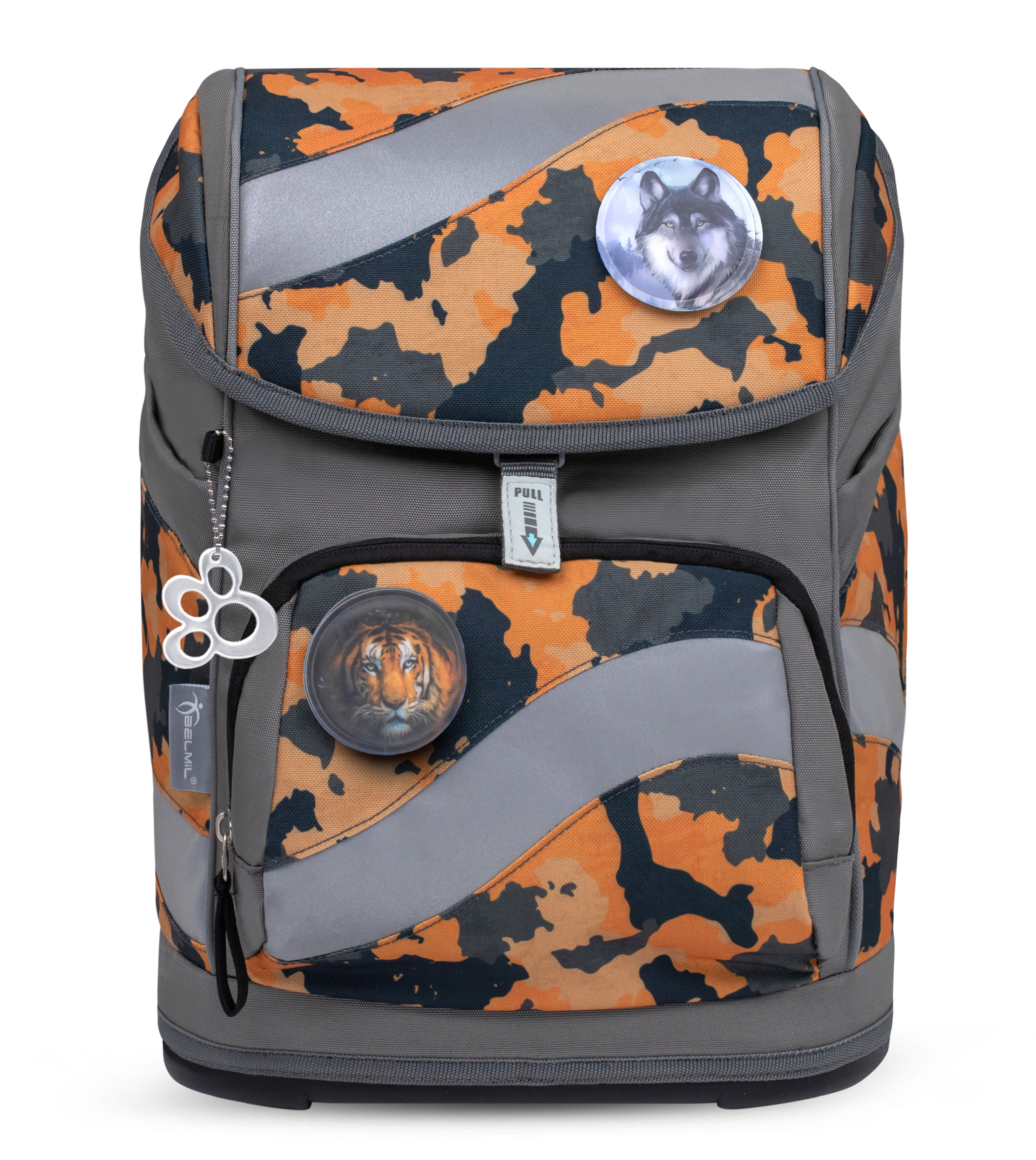 5-częściowy zestaw saszetek Smarty z 6 naszywkami - pomarańczowy kamuflaż