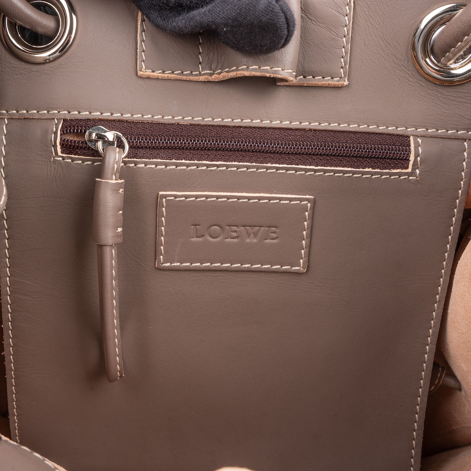Loewe Leather Anagram Perforated Amazona Shopper Tote Handbag