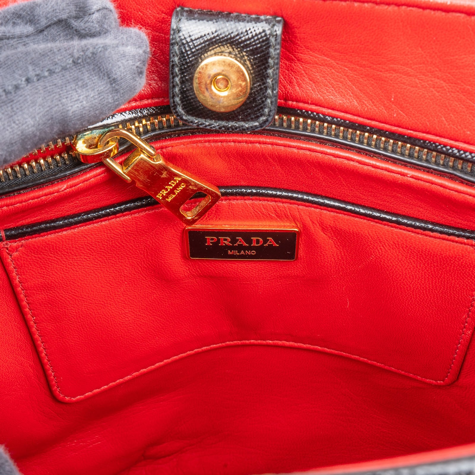 Prada Saffiano Vernis Leather Promenade Handbag
