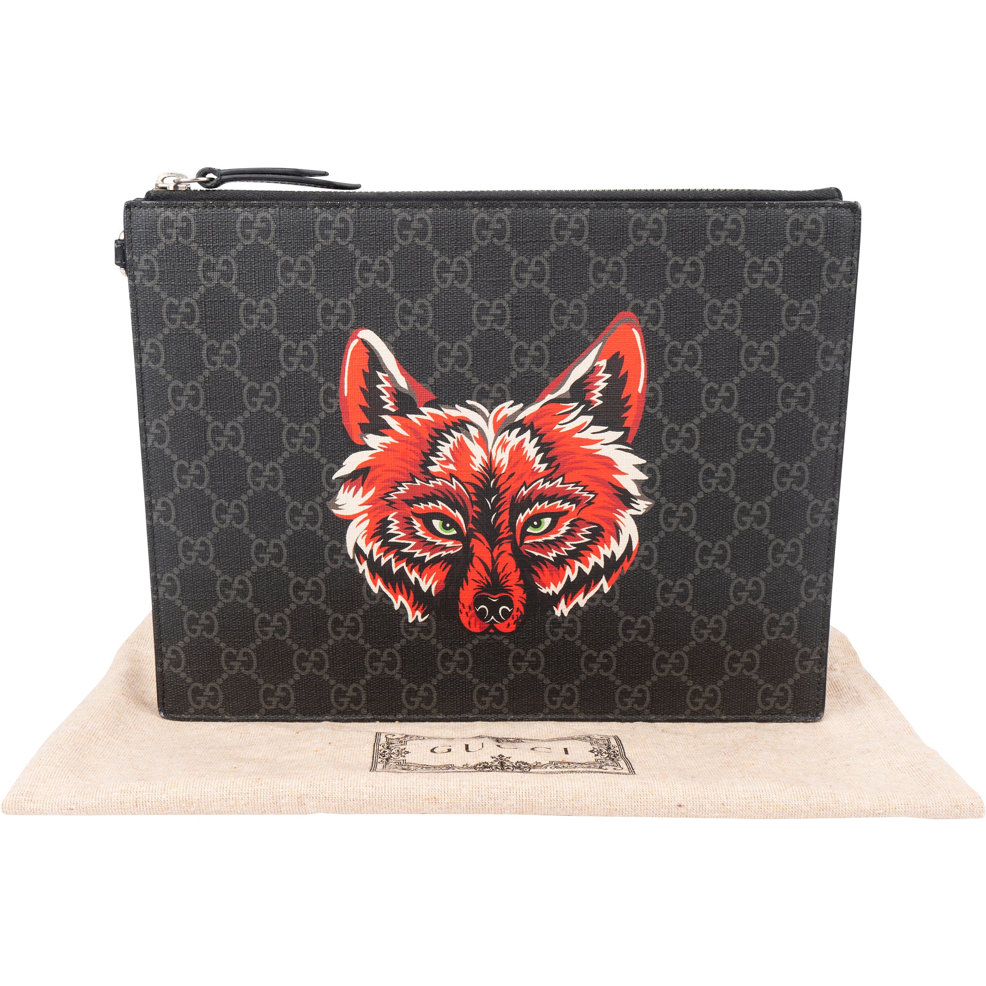 Gucci GG Monogram Wolf Clutch