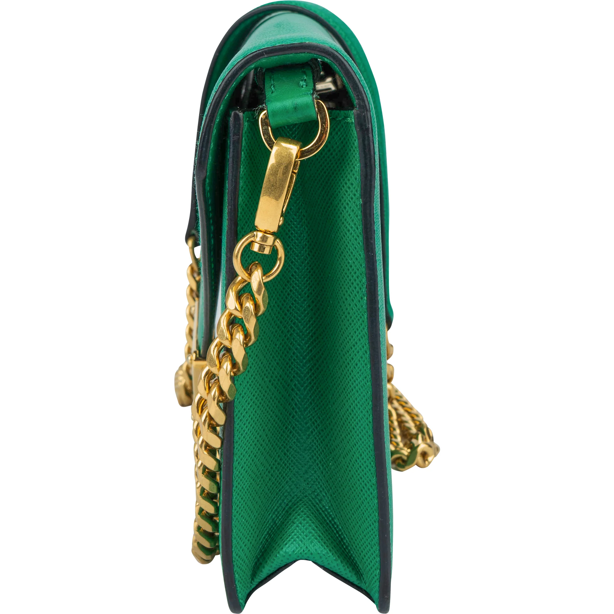 Prada Green Saffiano Leather Big Triangle Crossbody Bag