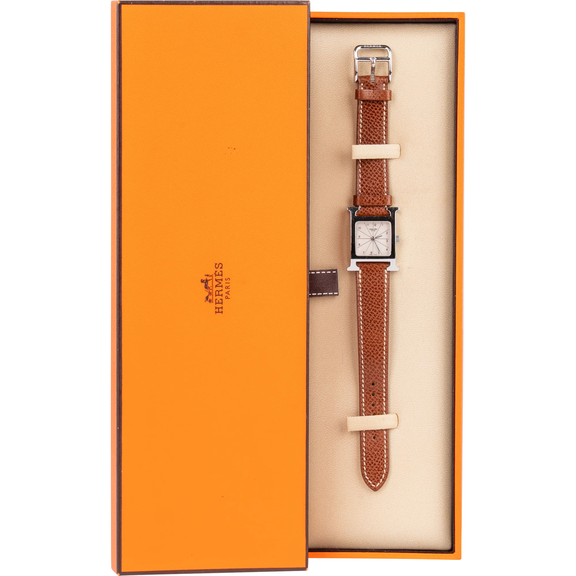 Hermès Silver Tone Heure H HH.1.210 Women Watch