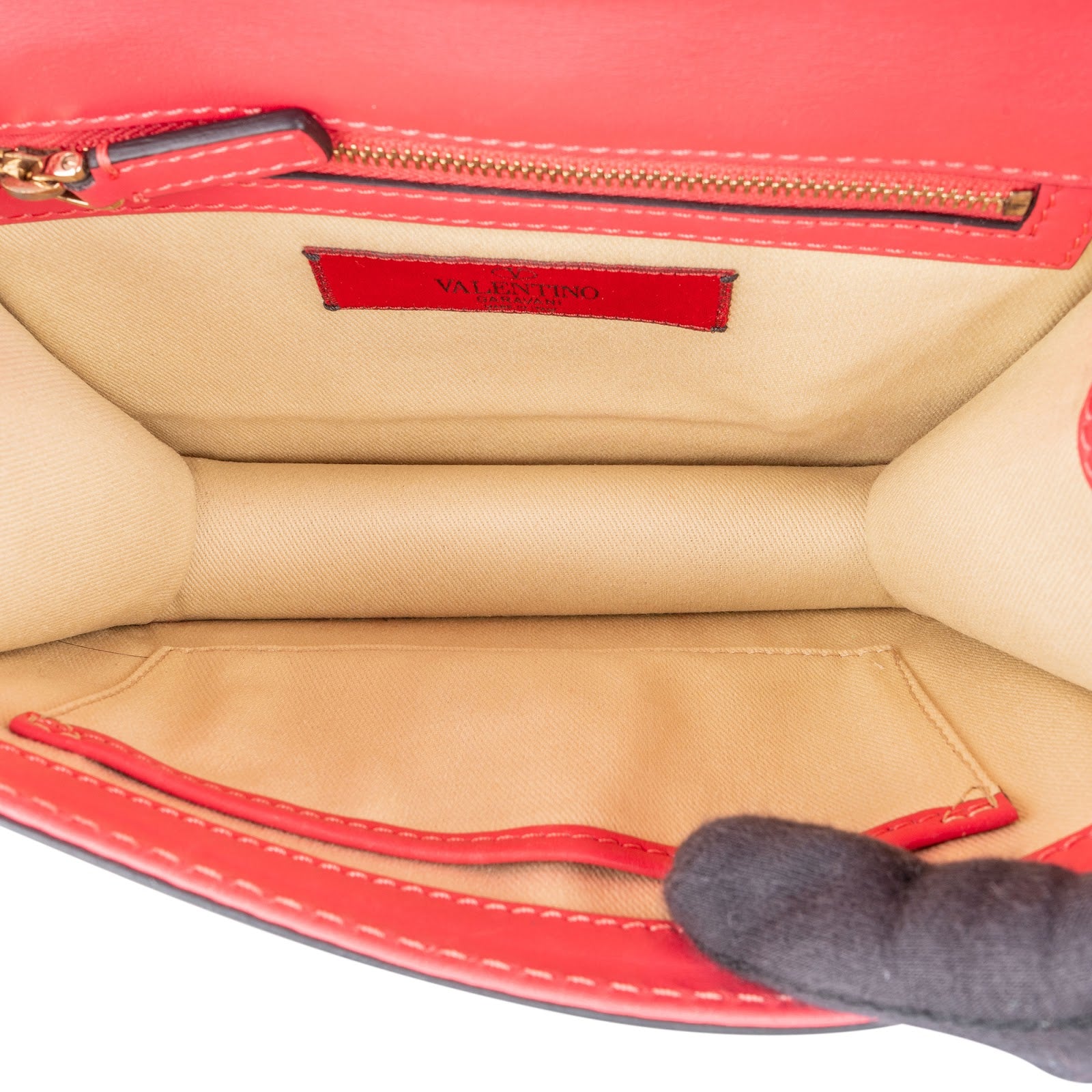 Valentino Garavani Pink Leather Rockstud Glam Lock Crossbody Bag