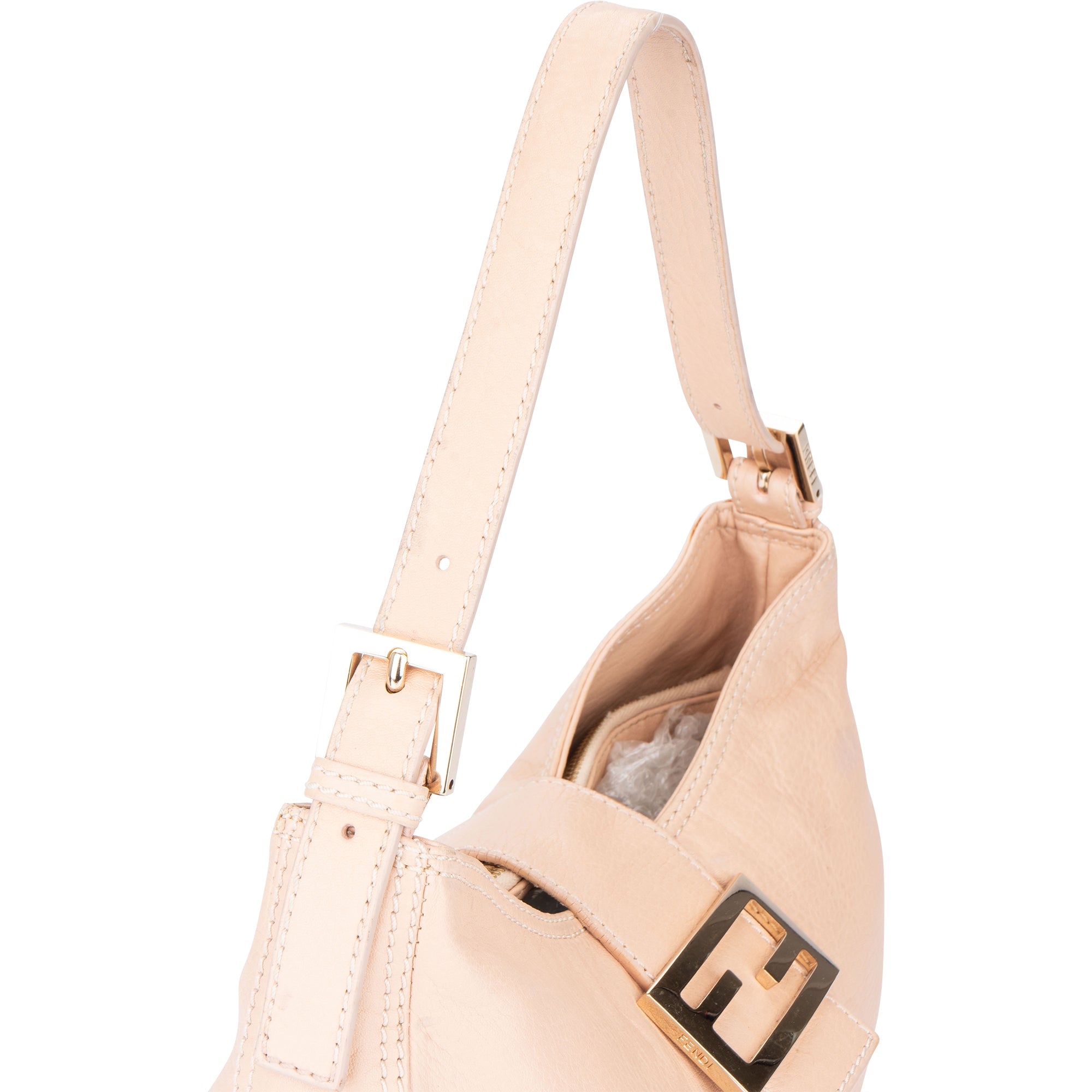 Fendi - FF Rose Leather Baguette Handbag