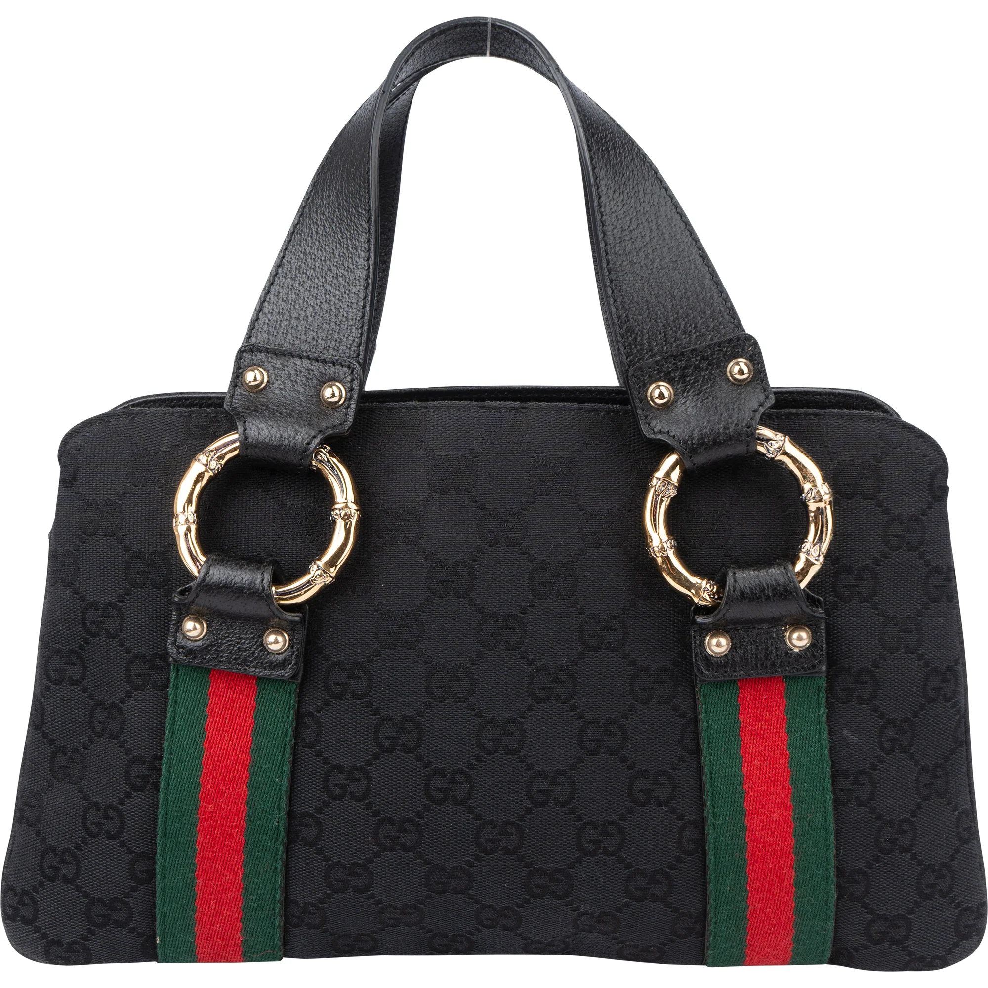 Gucci GG Monogram Bamboo Handbag