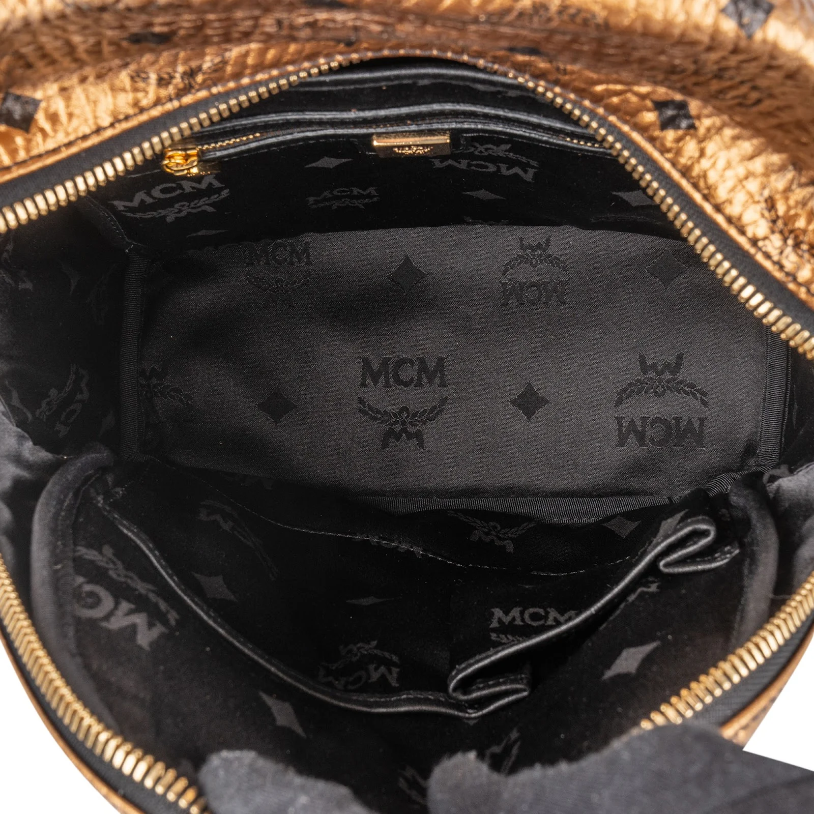 MCM Monogram Metallic Visetos Stark Studded 2 in 1 Backpack