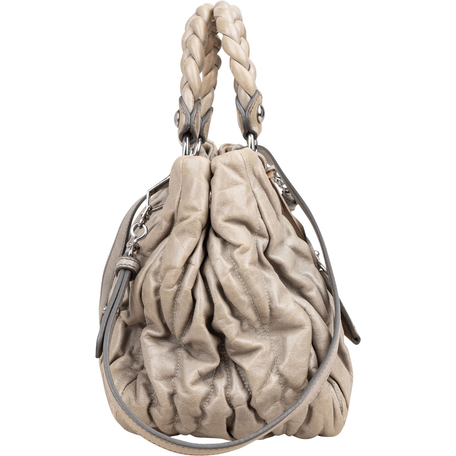 Miu Miu Vitello Lux Coffer Hobo Handbag