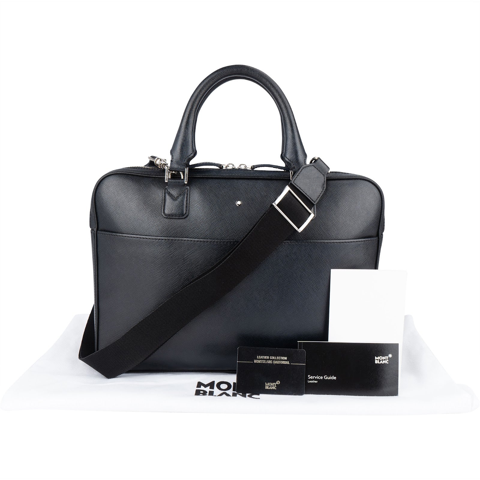 Montblanc Black Saffiano Leather Sartorial Aktentasche