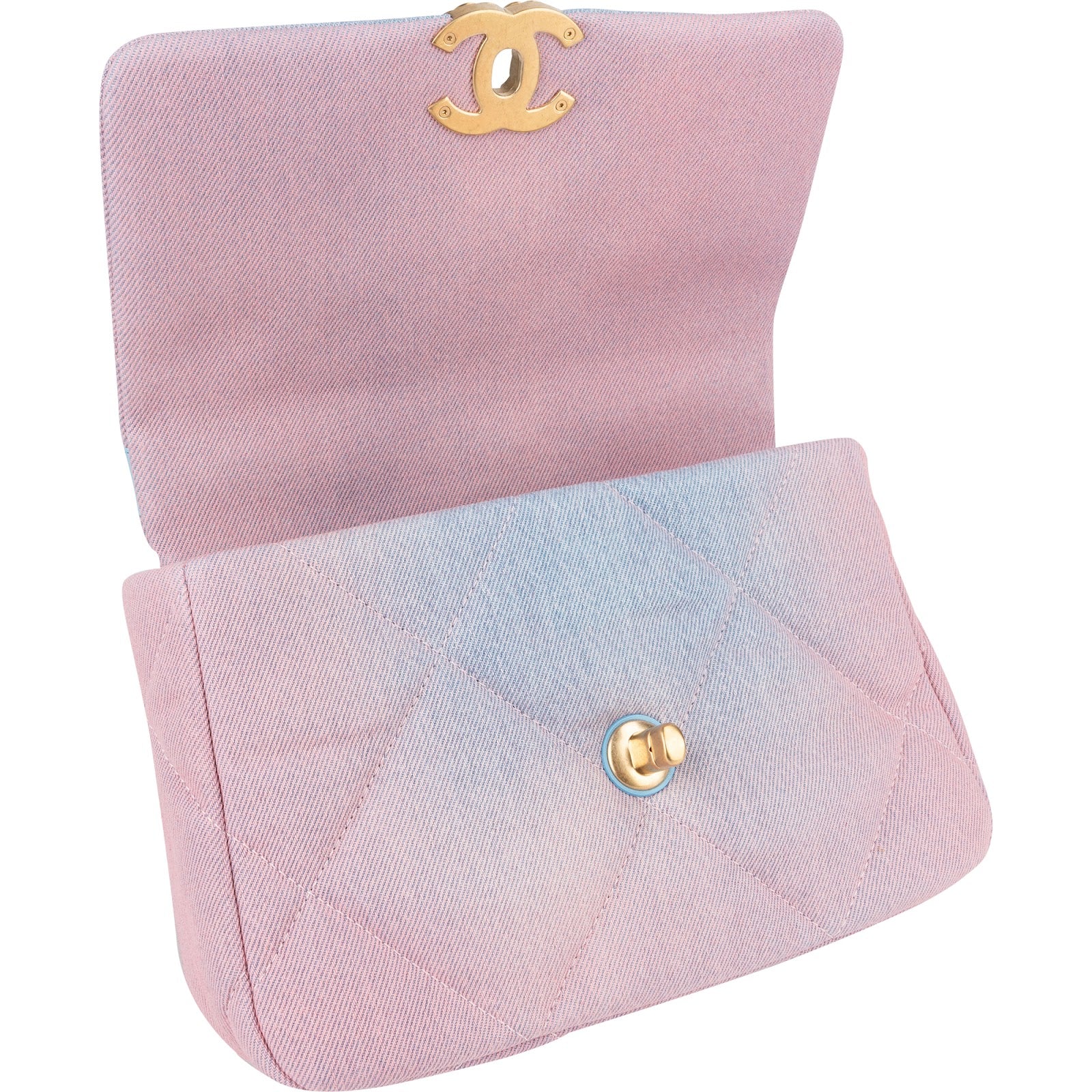 Chanel - 19 Quilted Denim Sky Ombre Crossbody Bag