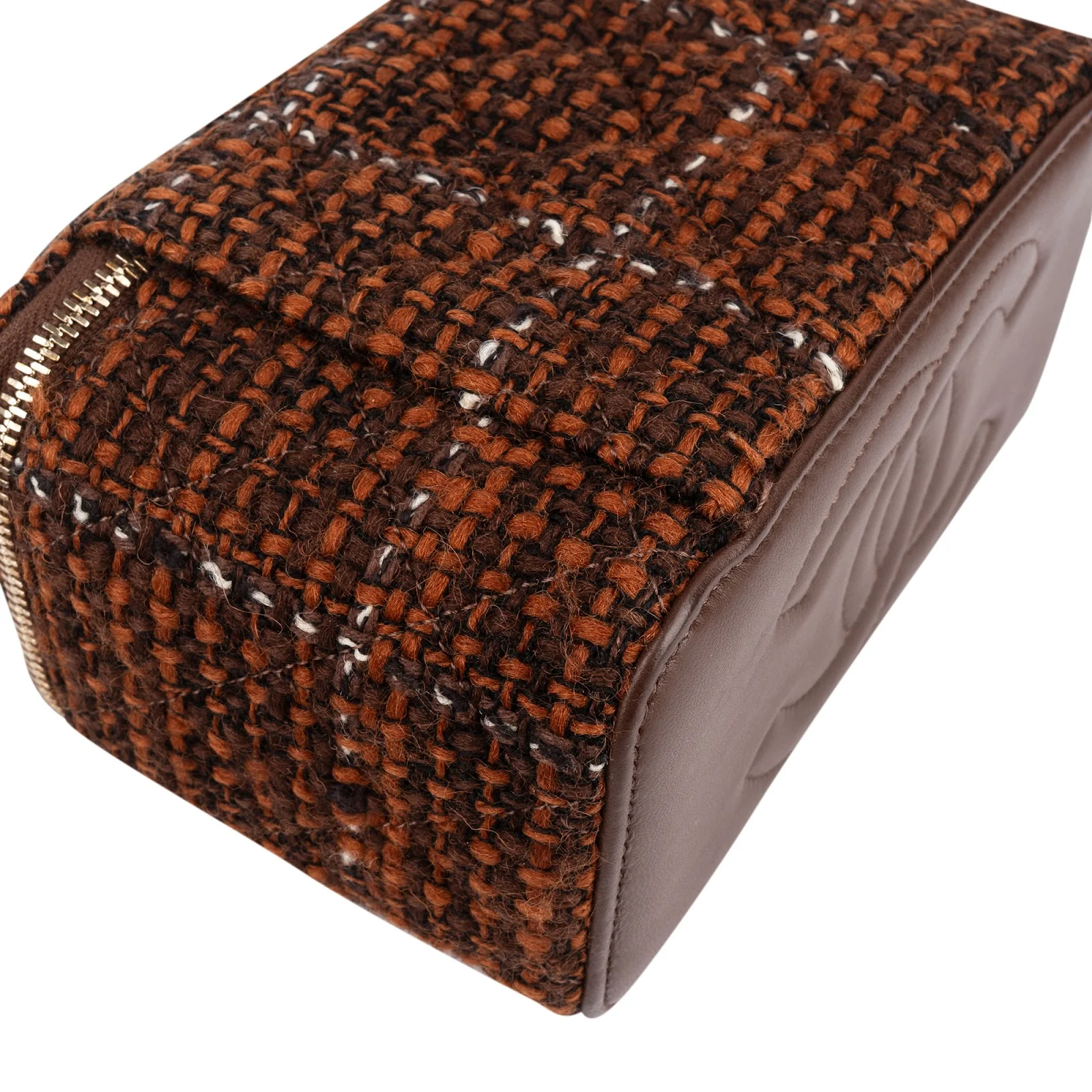 Chanel Stitching Tweed Vanity Case Crossbody Bag