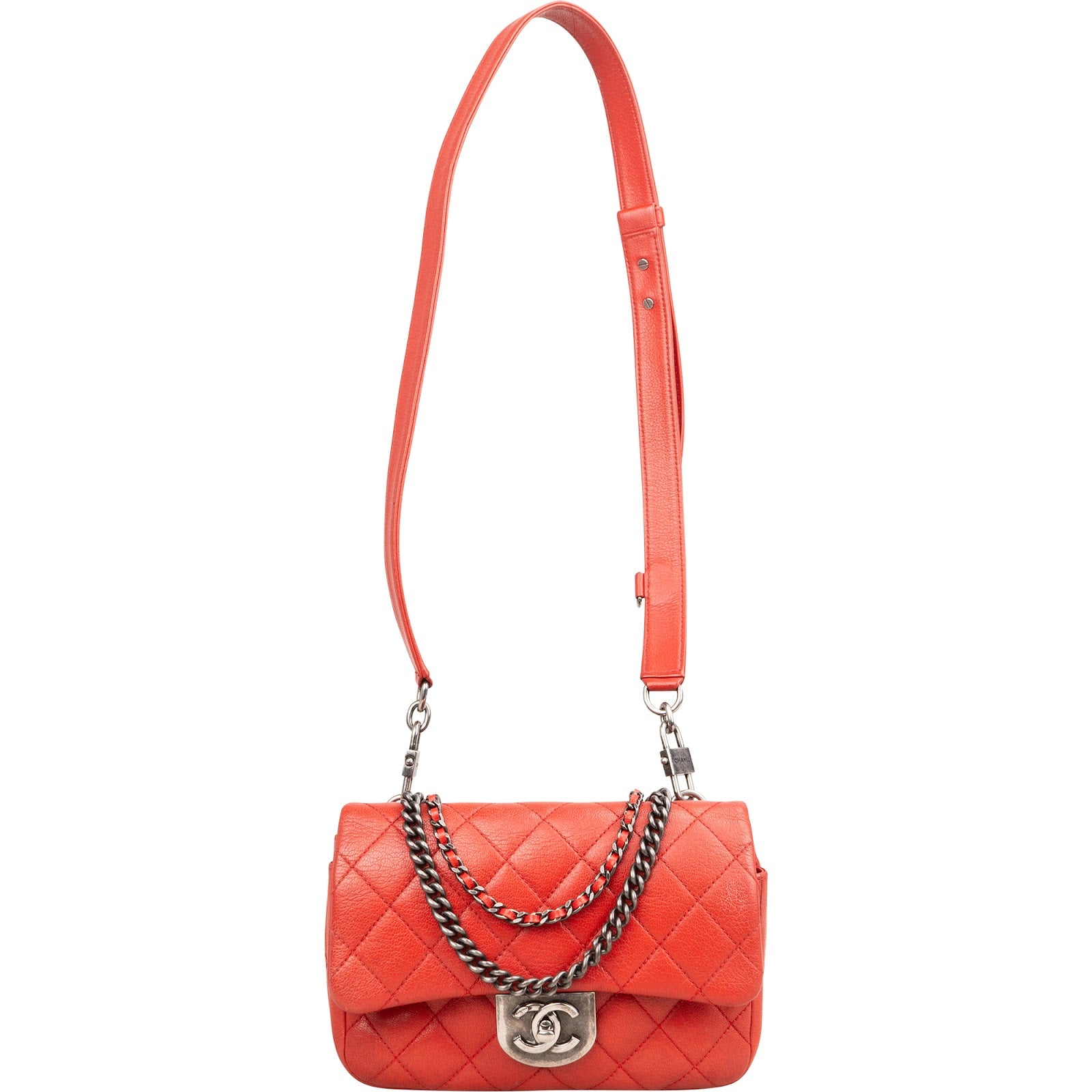 Chanel Quilted Stitched Goatskin Paris Seoul Double Carry Small Single Flap Crossbody Bag