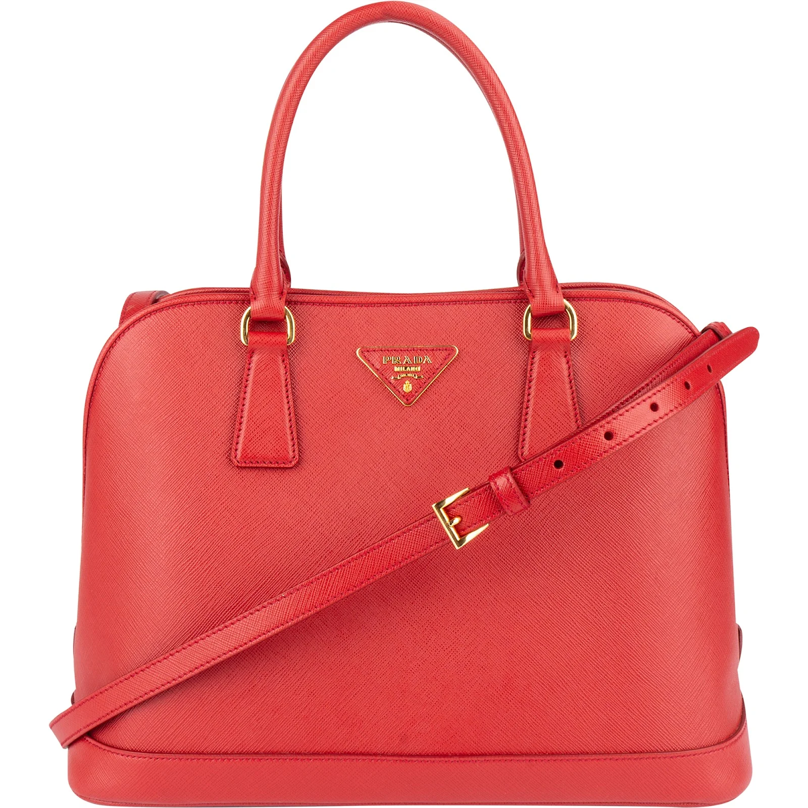 Prada Red Saffiano Leather Promenade Handbag