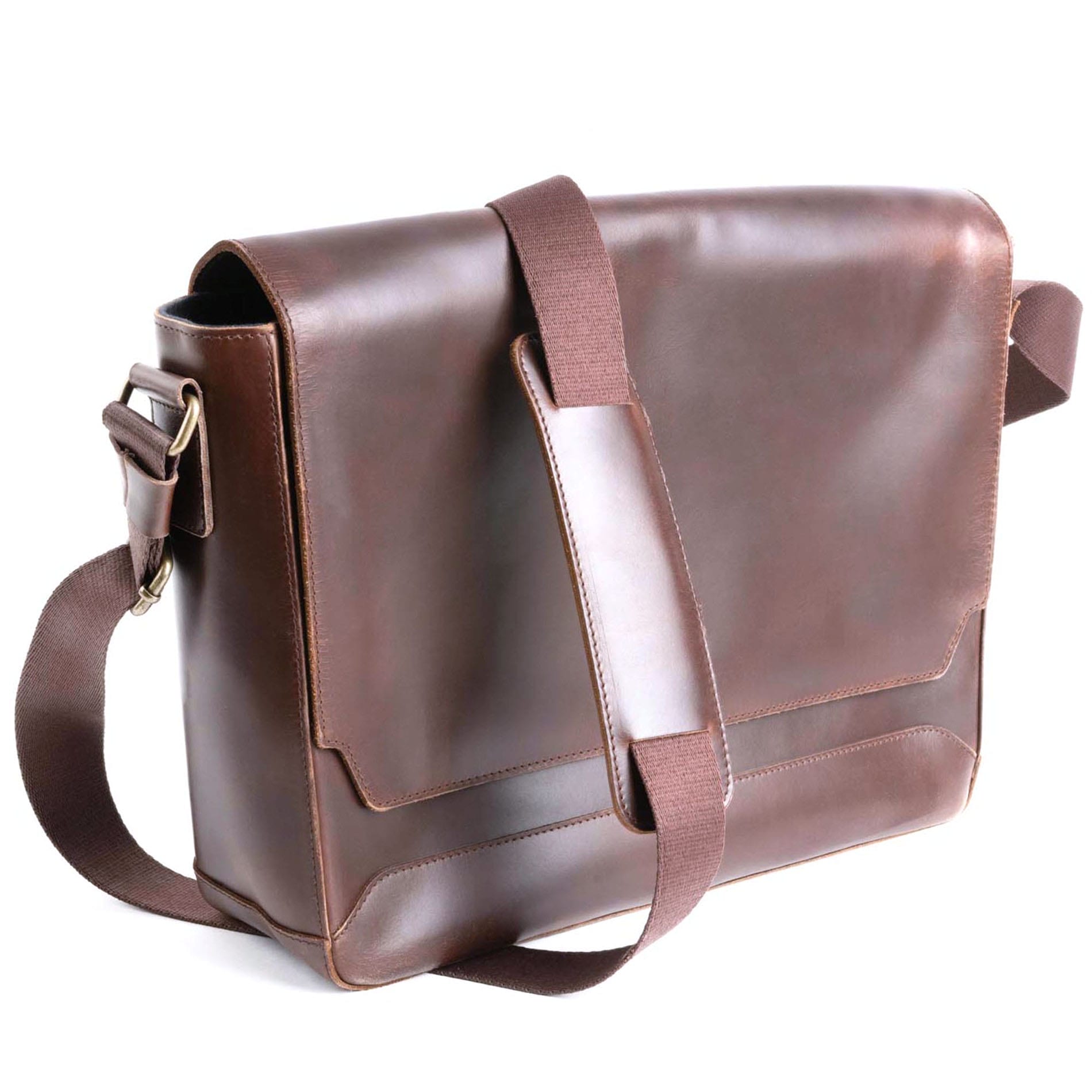 Messenger Bag Times Leder - BROWN/Dots