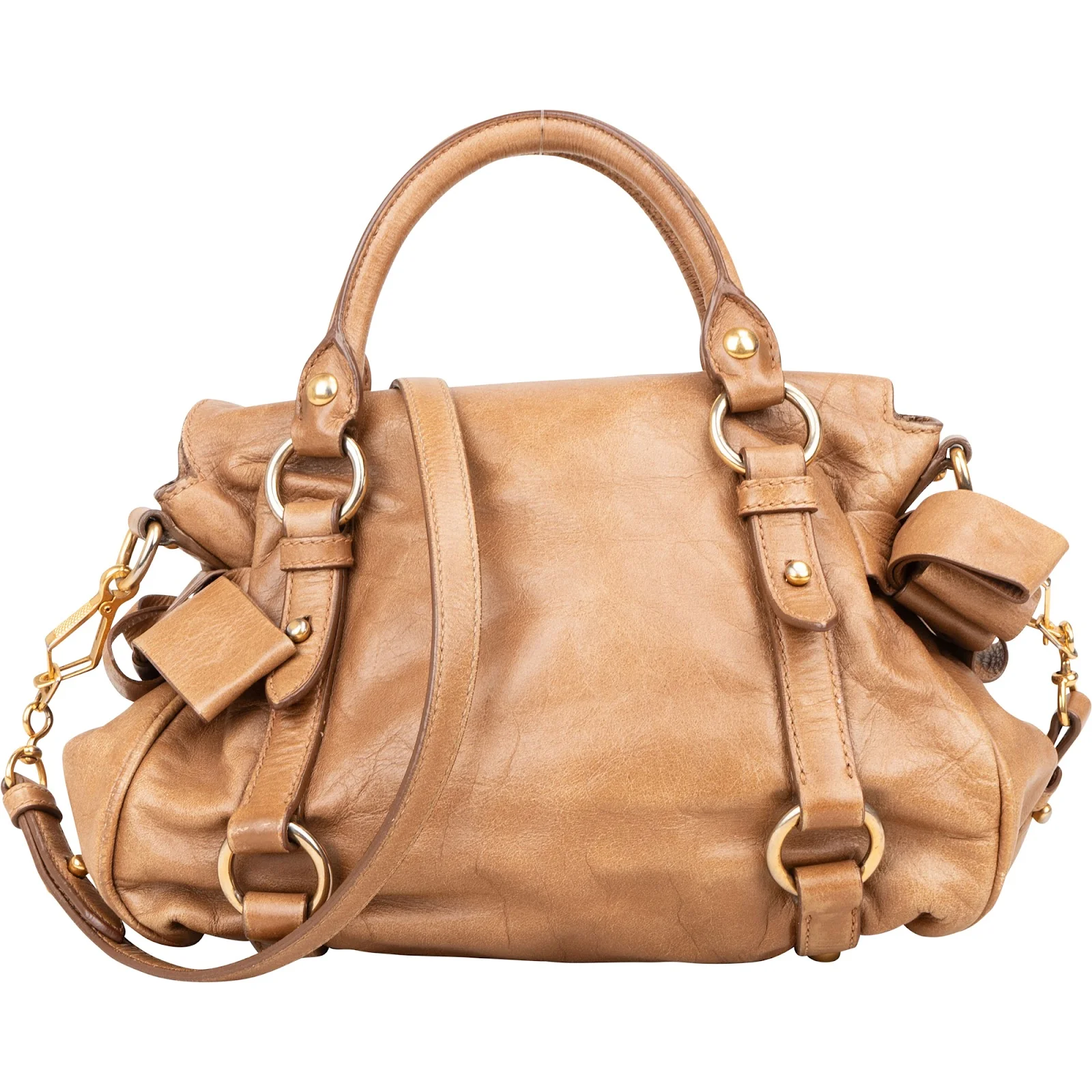 Miu Miu Vitello Lux Bow Bag Handbag