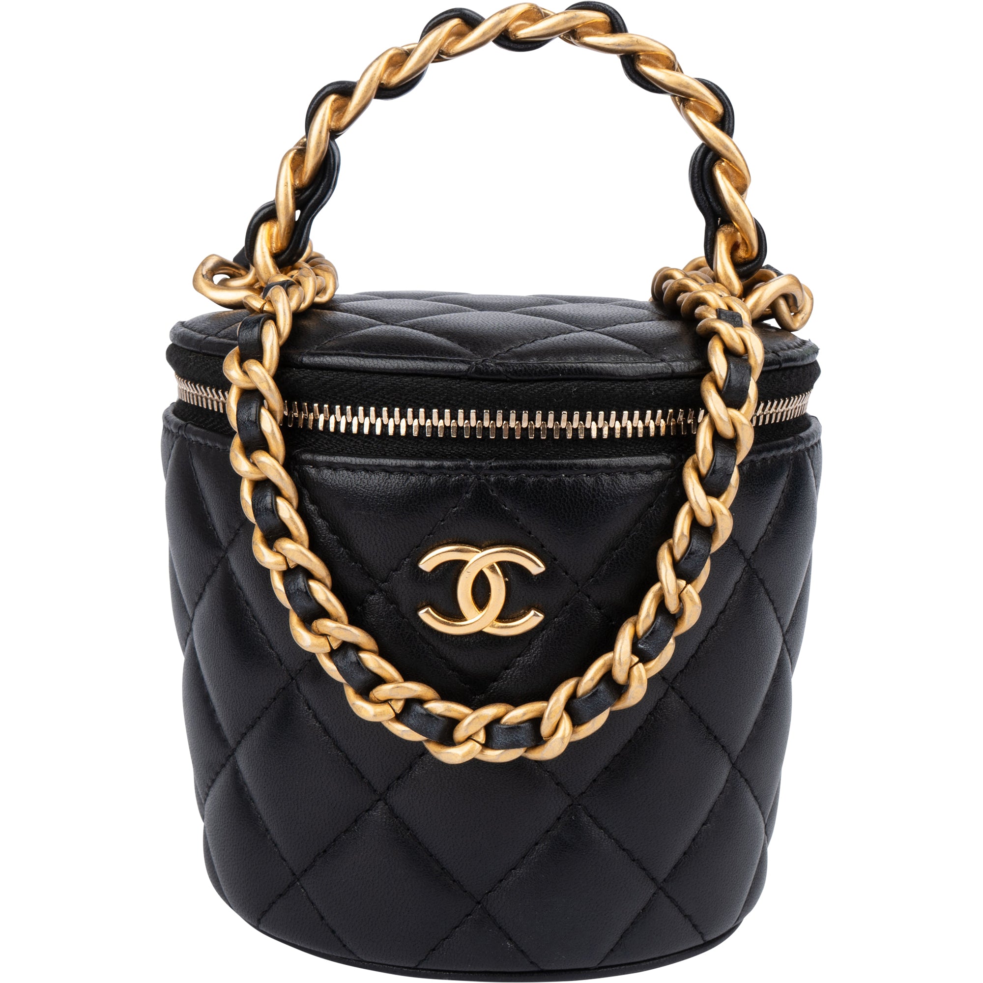 Mini sac à bandoulière « Vanity » en agneau matelassé Chanel