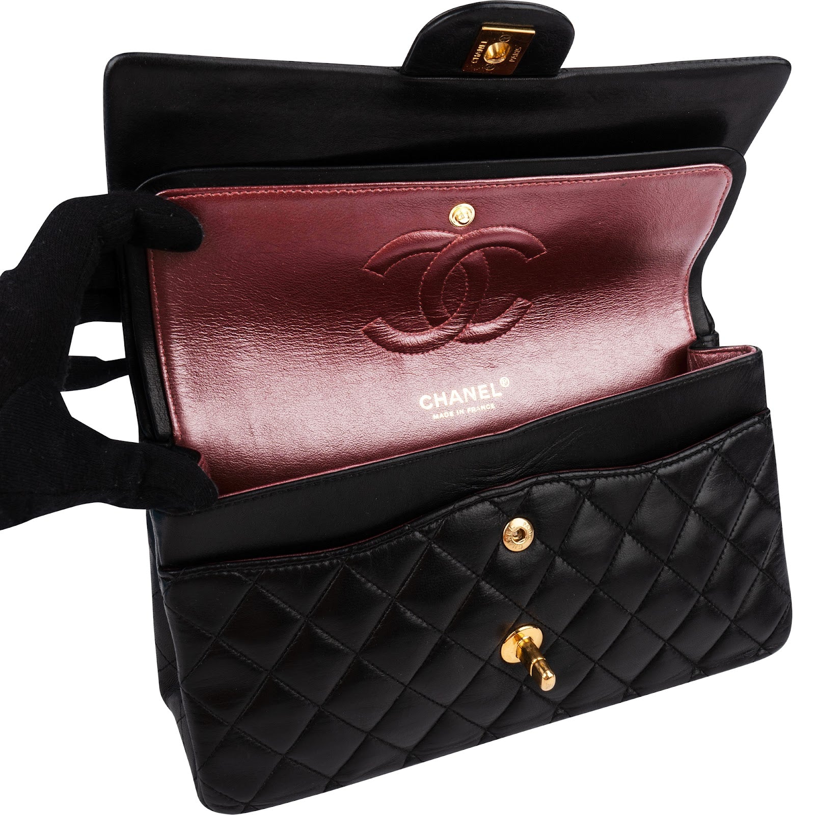 Chanel - Quilted Lambskin Medium Double Flap Shoulder Bag