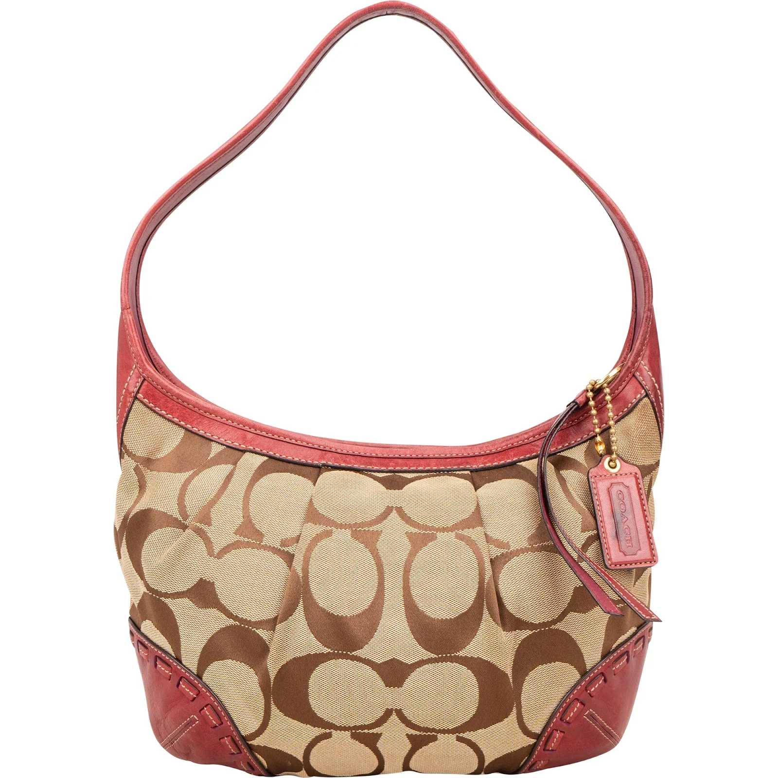 Coach Classic Monogram Pleated Hobo Shoulder Bag