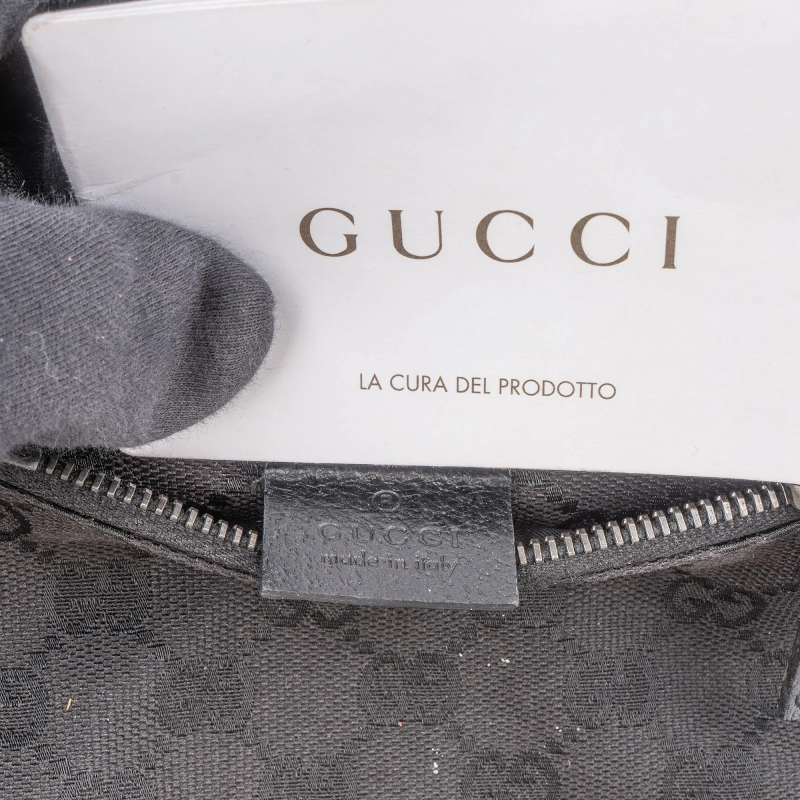 Gucci Black GG Monogram Crossbody Baumbag