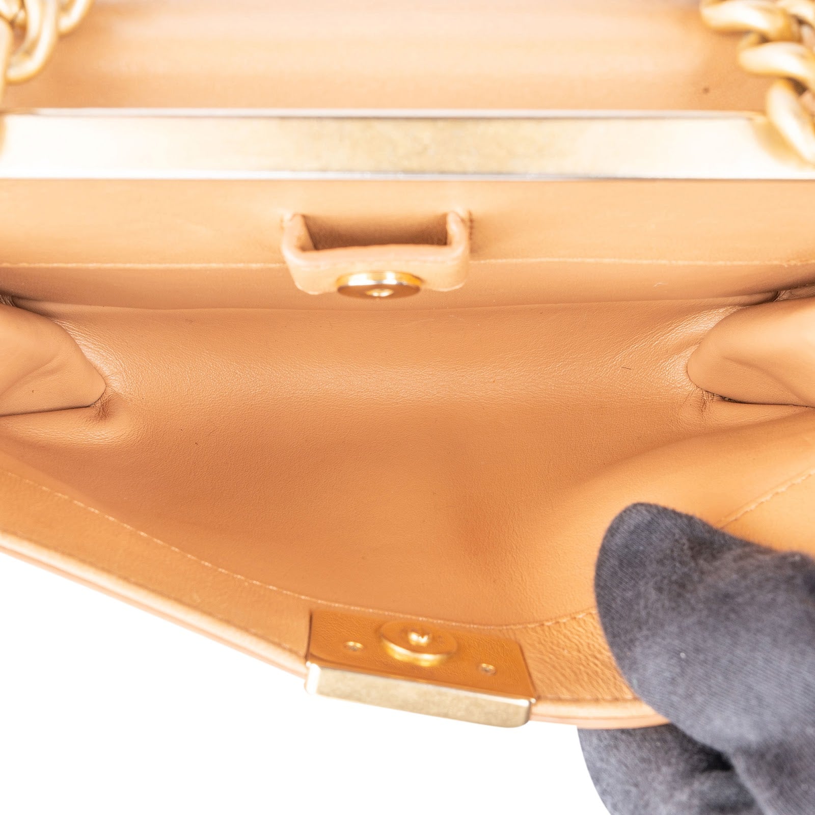 Chanel Stitching Lambskin Frame Single Flap Crossbody Bag