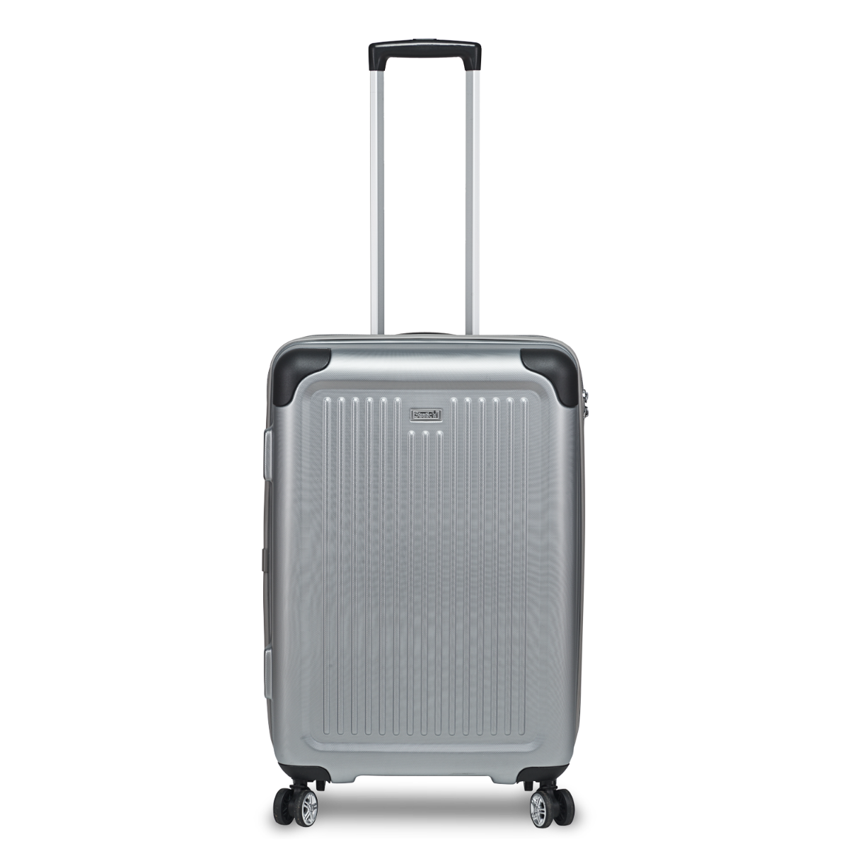 3-tlg. Hartschalen-Koffer-Set mit 4 Rollen, Stripe - Silber