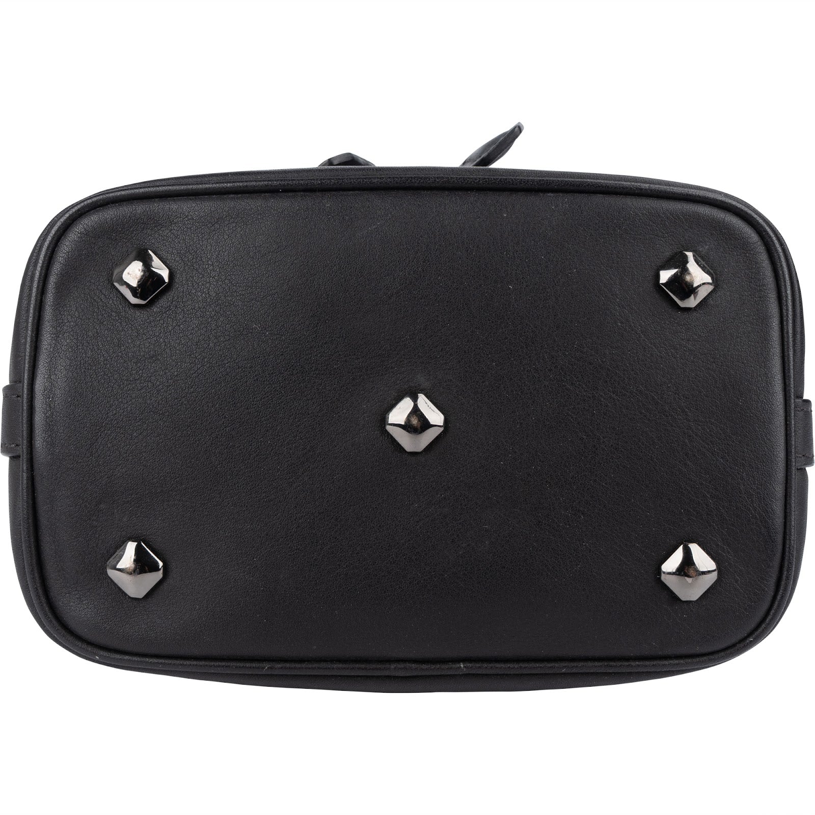MCM Black Monogram Visetos Studded Crystal Small Bucket Crossbody Bag