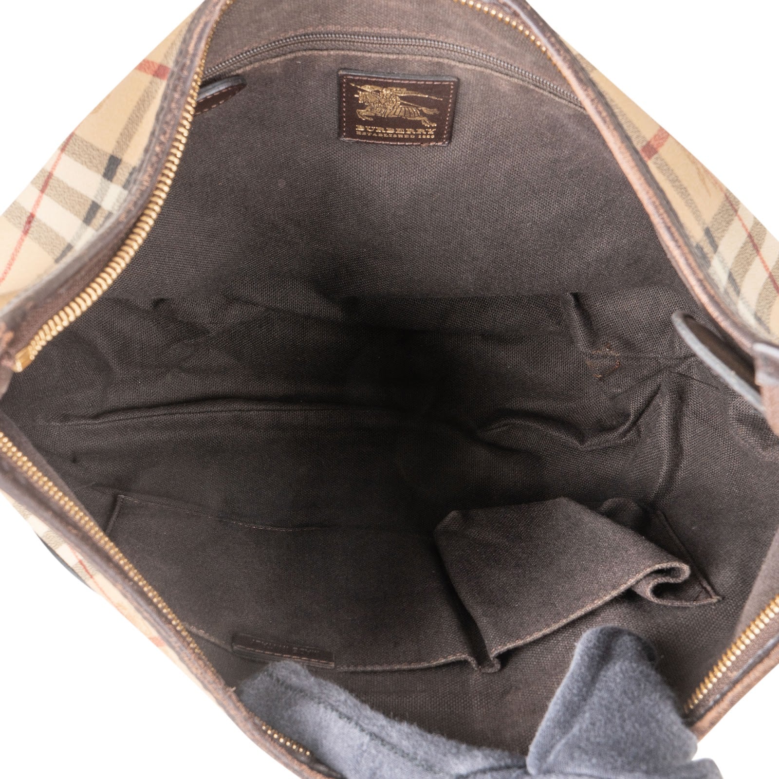 Burberry - Haymarket Check Bridle Hobo Schultertasche