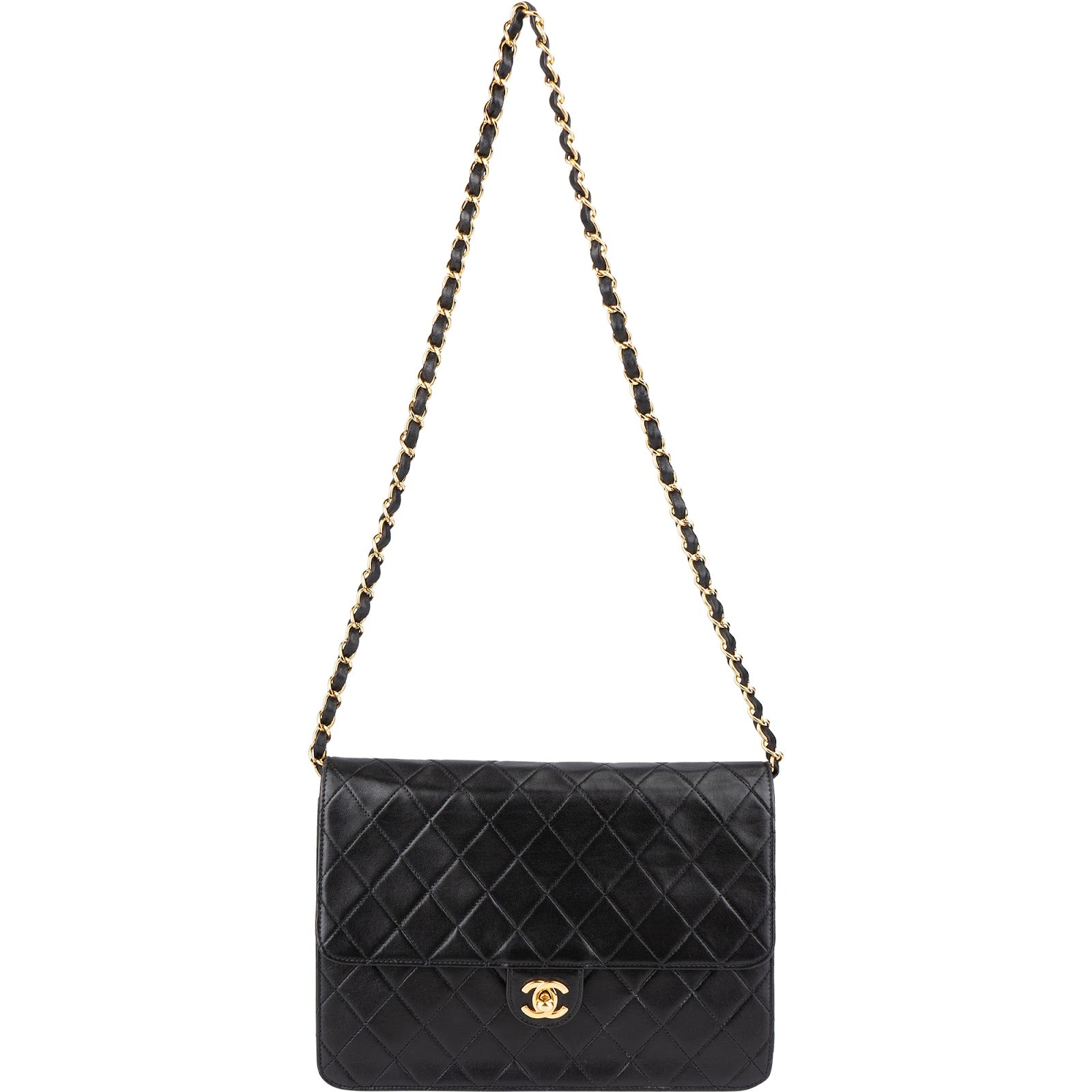 Chanel - 24K Gold Single Flap Shoulder Bag