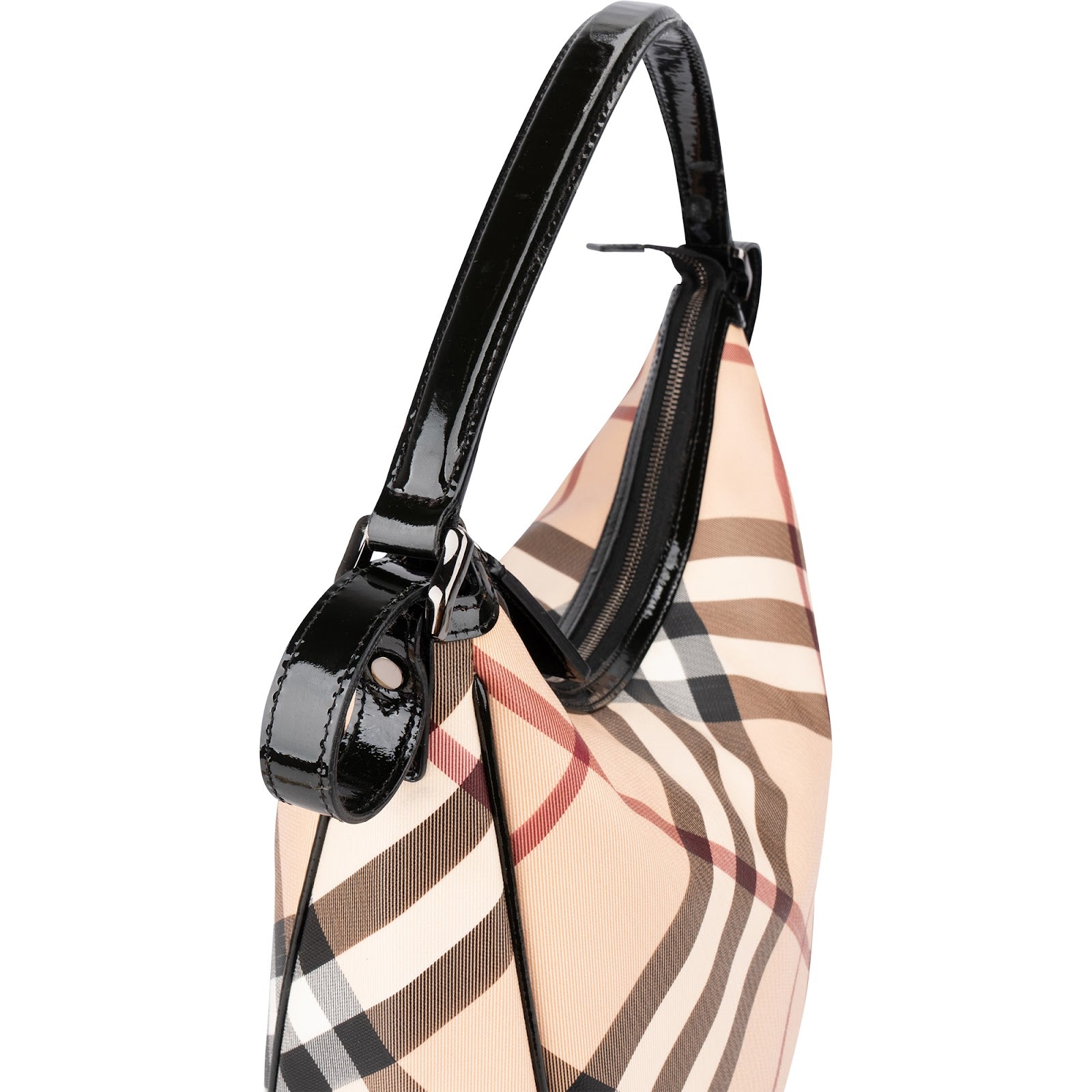 Burberry Nova-Check Monogram Hobo Shoulder Bag