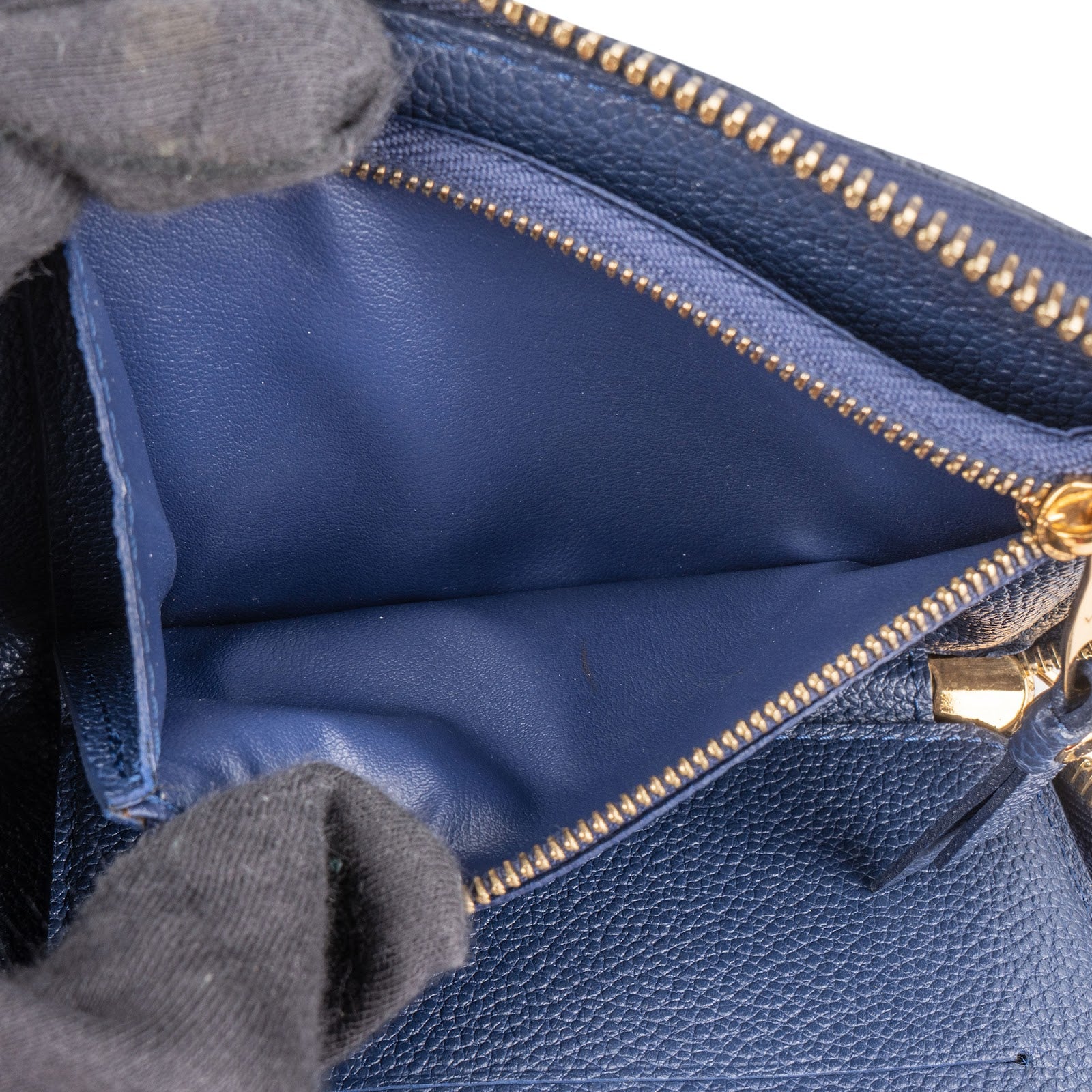 Louis Vuitton Monogram Empreinte Leather Zippy Celeste Wallet