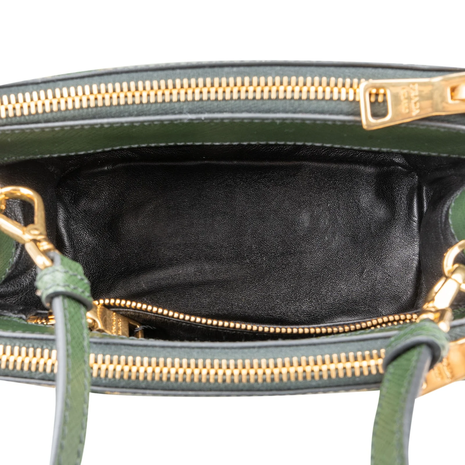 Prada Saffiano Leather Golden Floral Pelletteria Galleria Mini Handbag