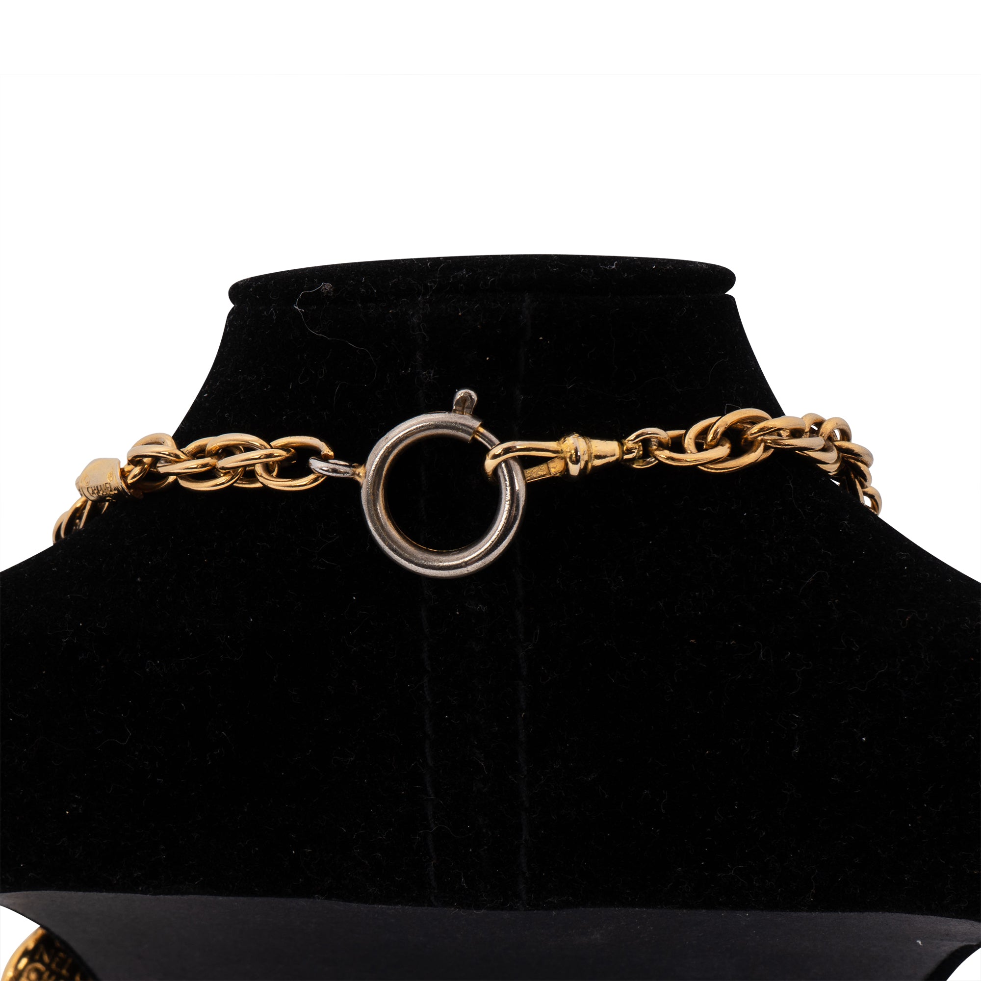 Chanel Heavy Golden Plates Mademoiselle Necklace