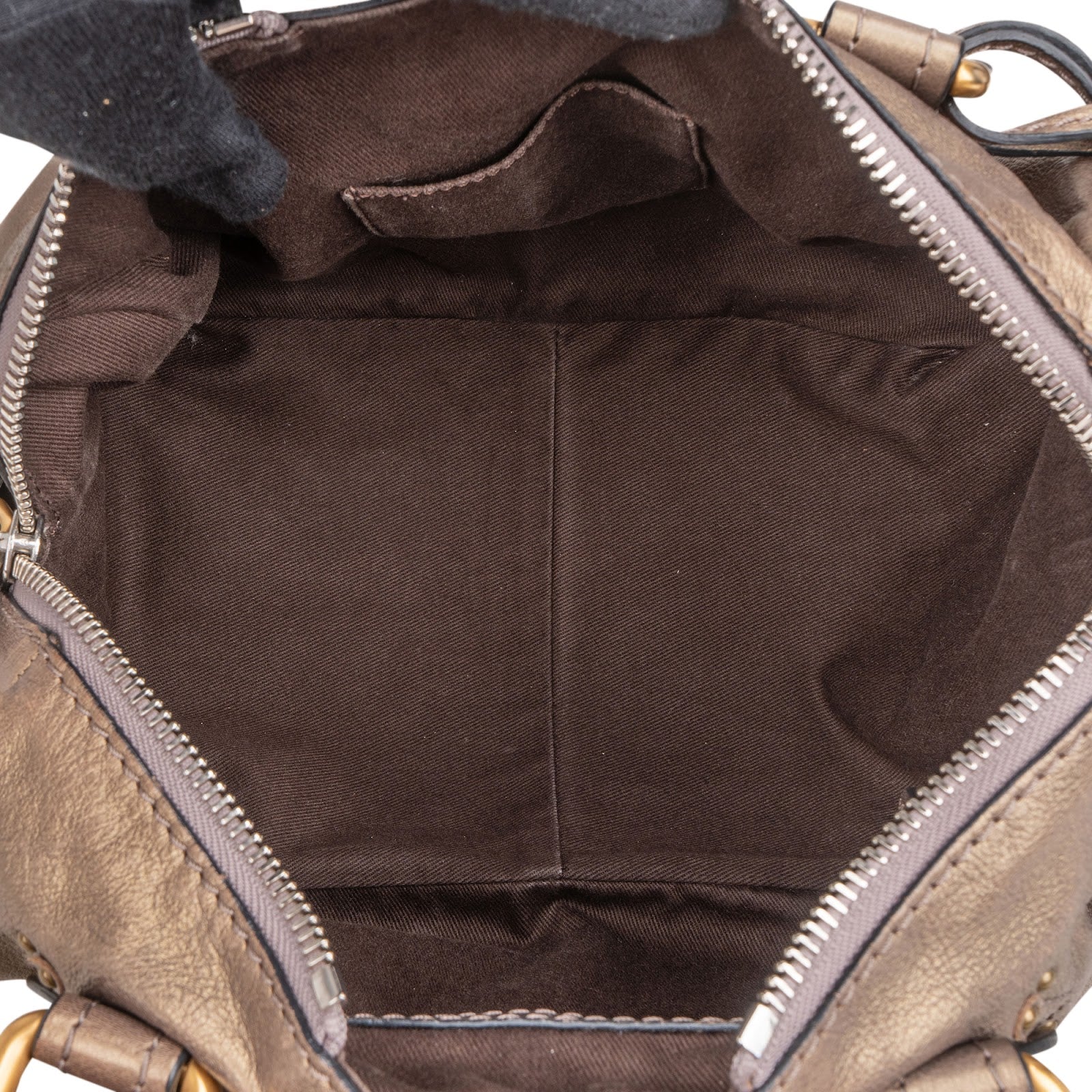 Mini sac à main Paddington en cuir métallisé de Chloé