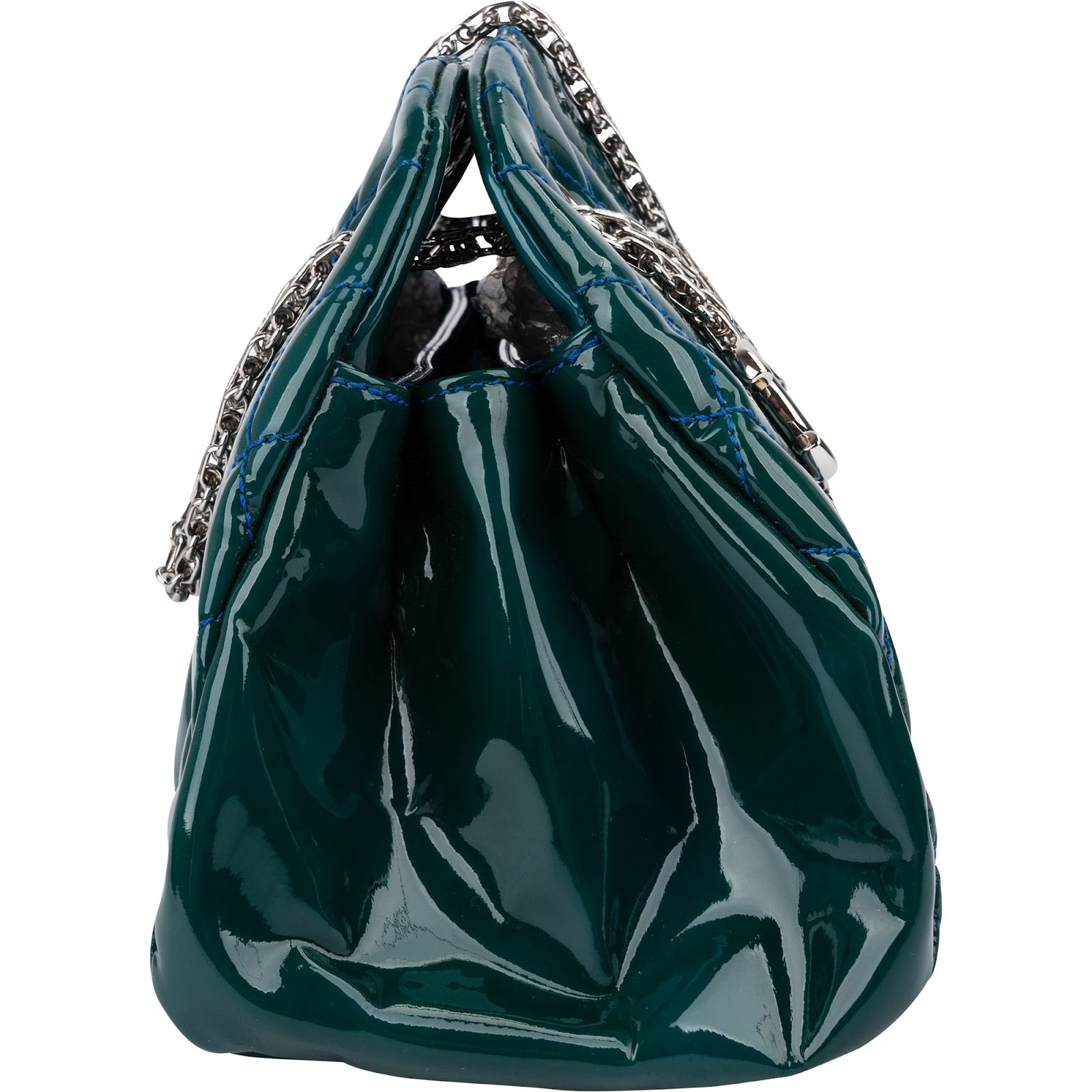 Chanel Quilted Patent Leather Mademoiselle Bowler Shoulder Bag
