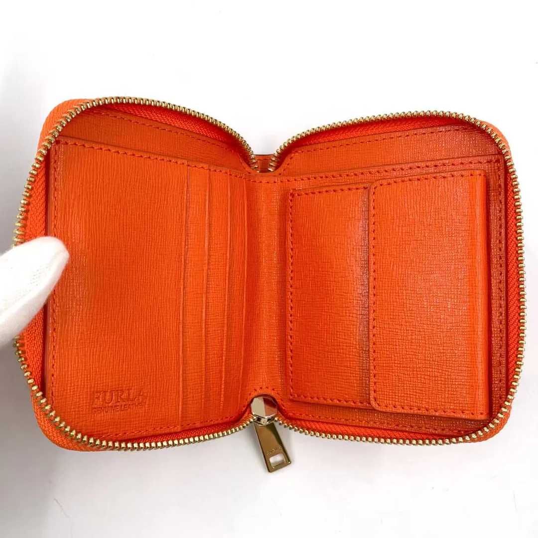 Furla - Orange Bifold Ledergeldbörse