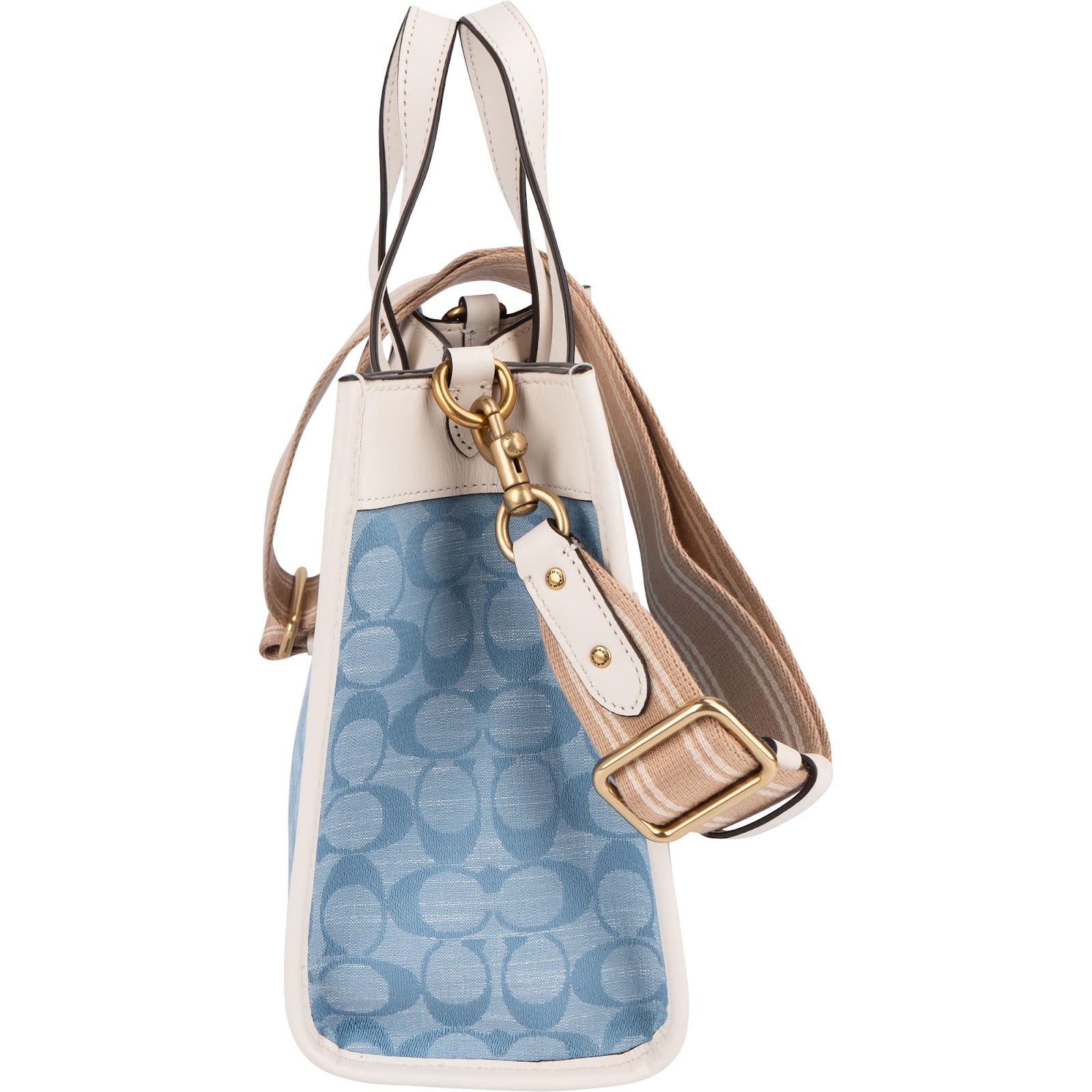Coach Monogram Signature Chambray Denim T 22 Floral Crossbody Bag