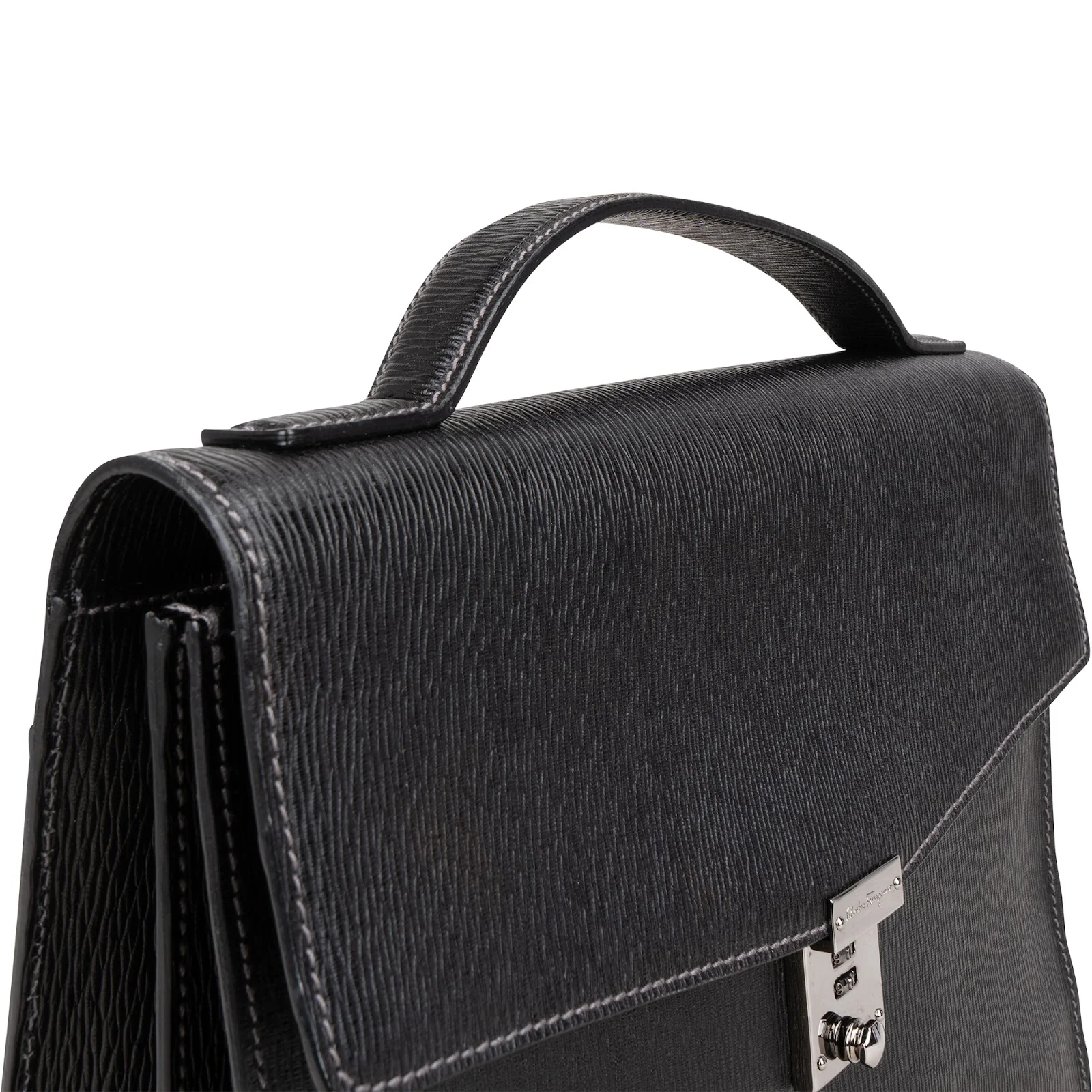 Salvatore Ferragamo Grained Leather Aktentasche