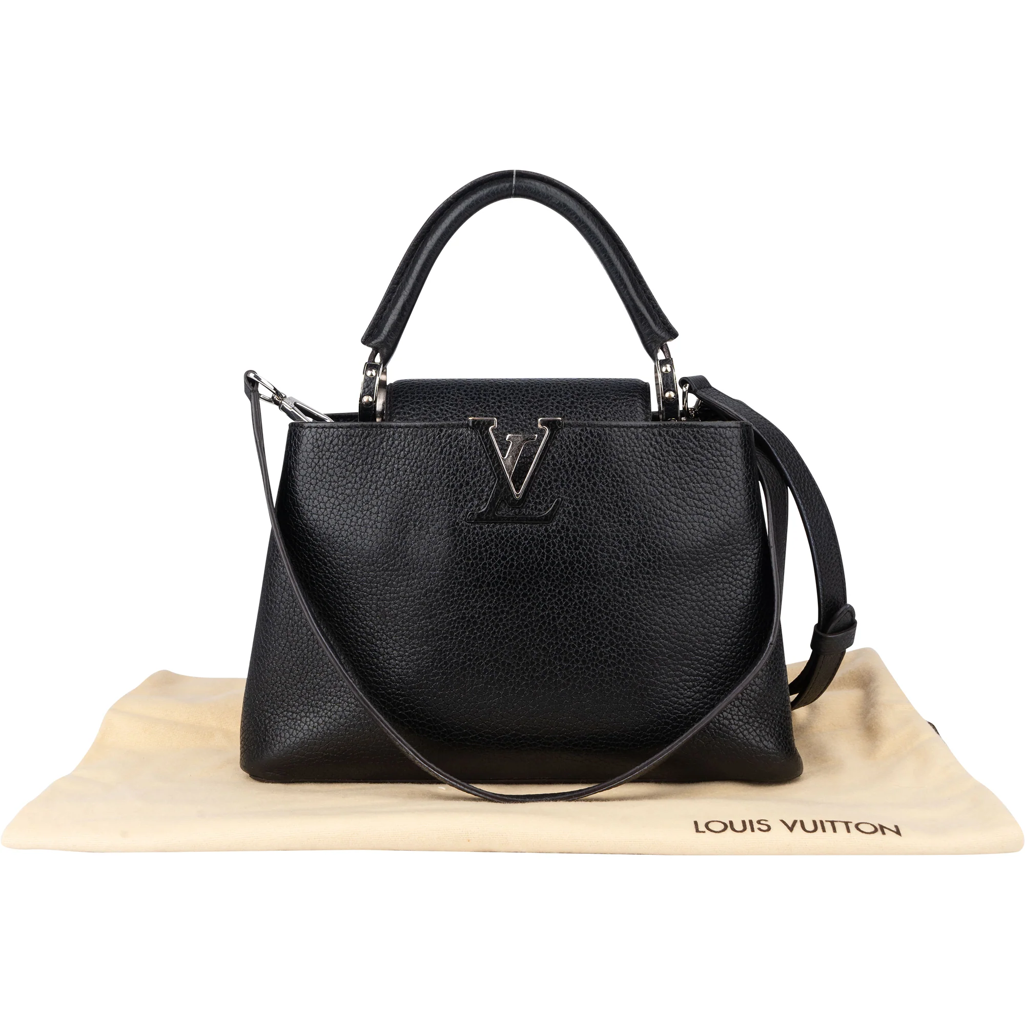 Louis Vuitton Noir Taurillon Capucines BB Handbag