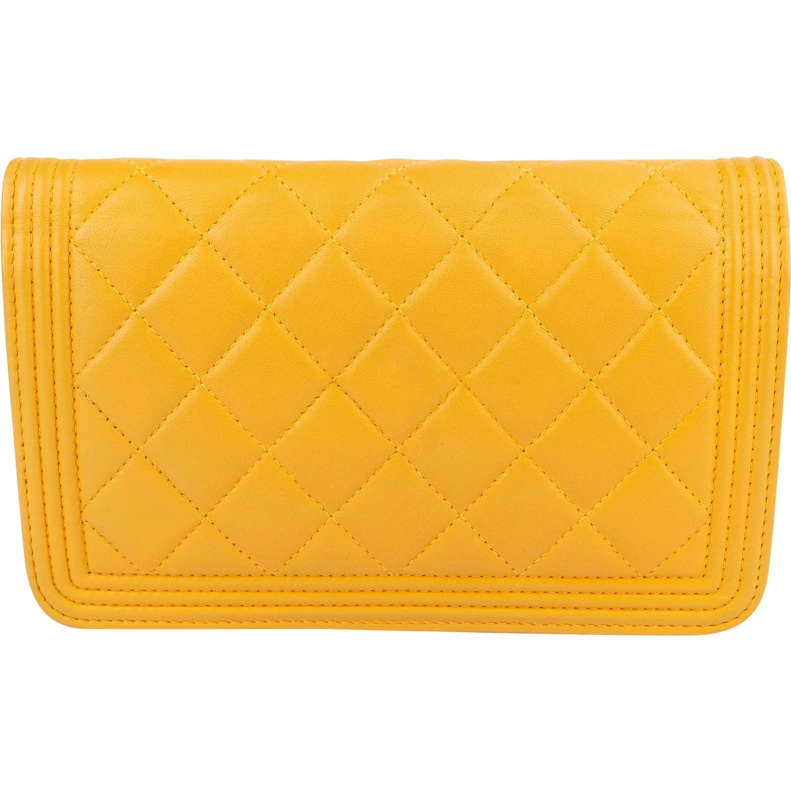 Chanel Quilted Lambskin Small Boy Wallet On Chain Crossbody Bag