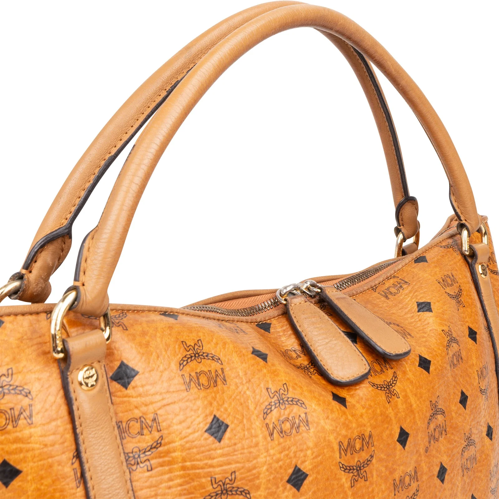 MCM Monogram Visetos Hobo Shopper Handbag