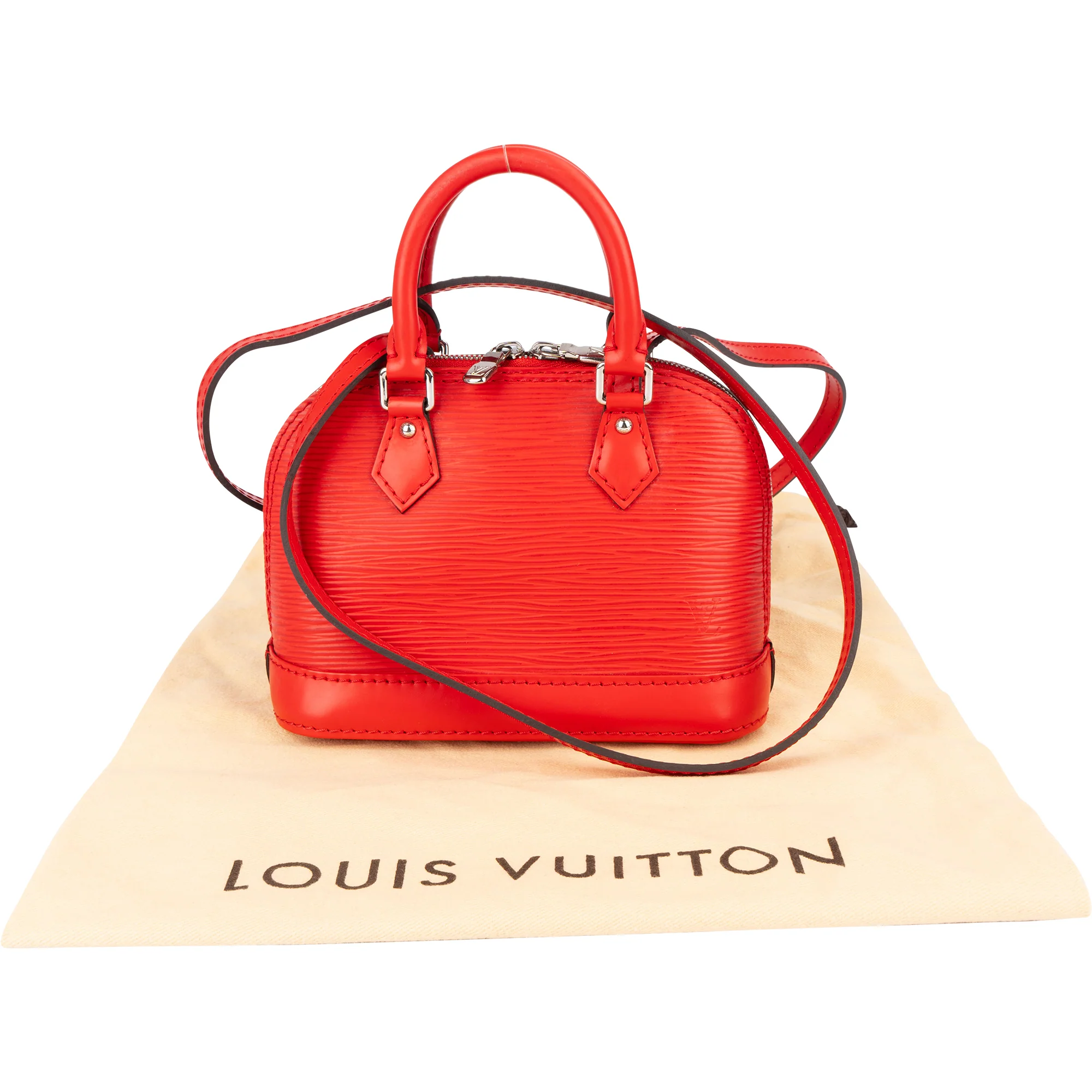 Louis Vuitton Red Epi Leather Nano Alma BB Crossbody Bag
