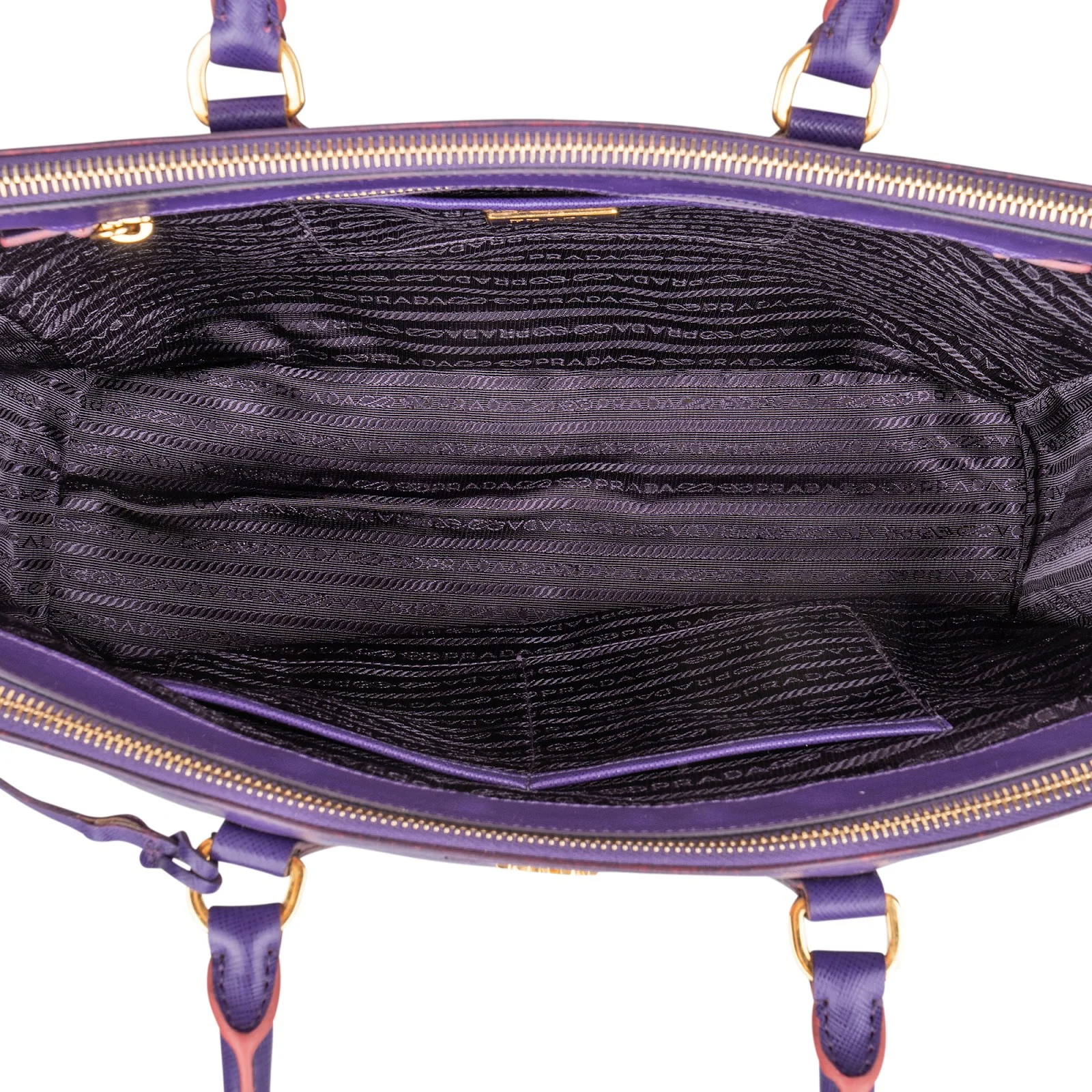 Prada Purple Saffiano Leather Lux Galleria Handbag