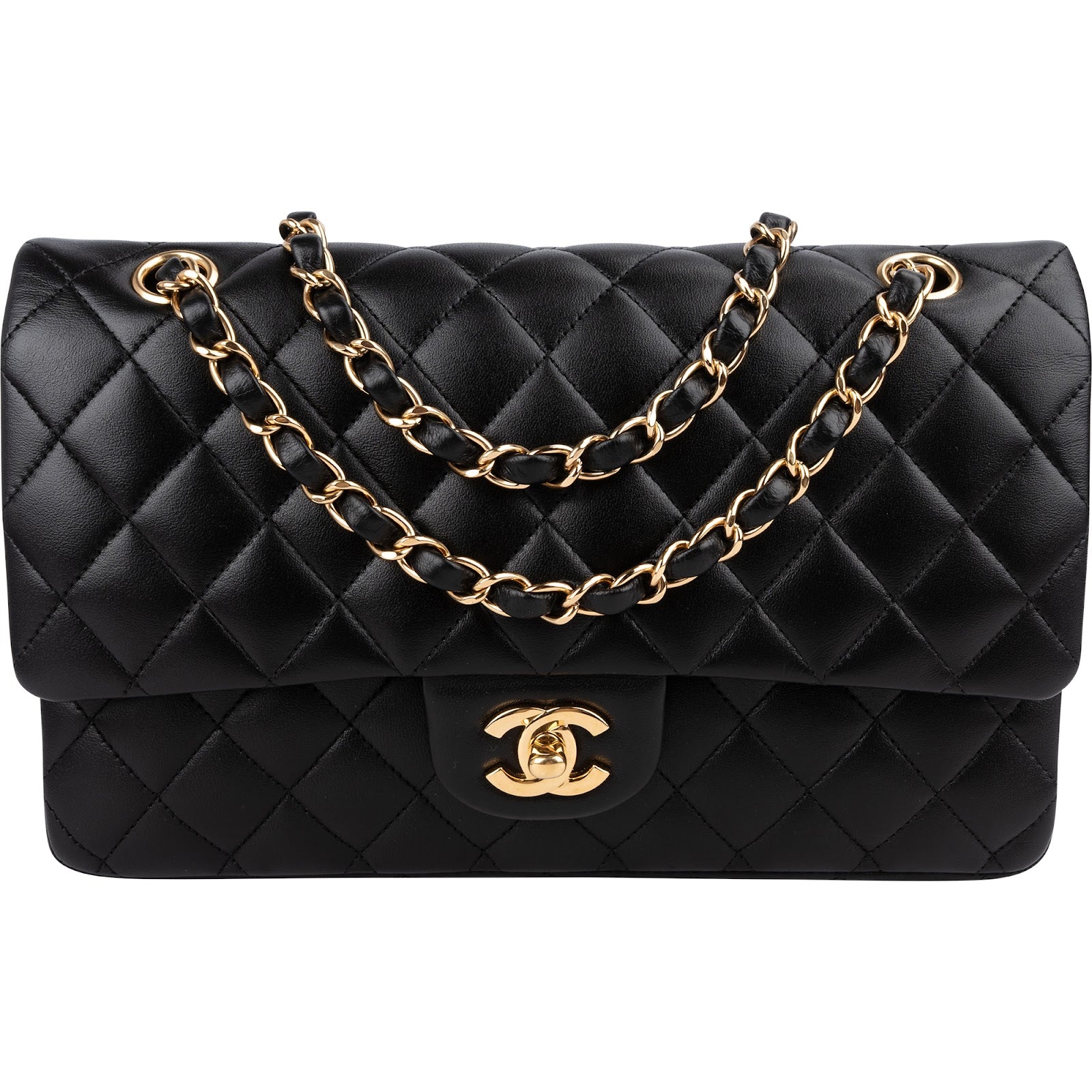 Chanel Quilted Lambskin Medium Double Flap Shoulder Bag